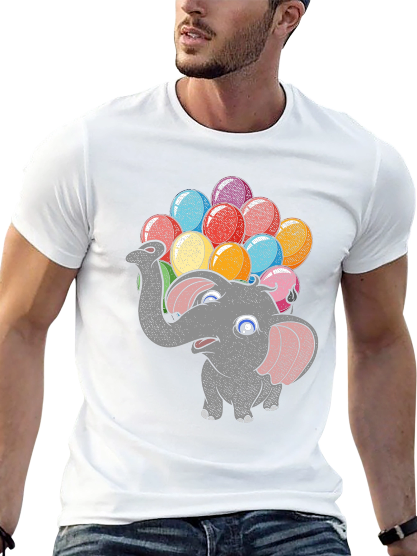 Elephant Balloons Graphic Tee - Fun & Whimsical