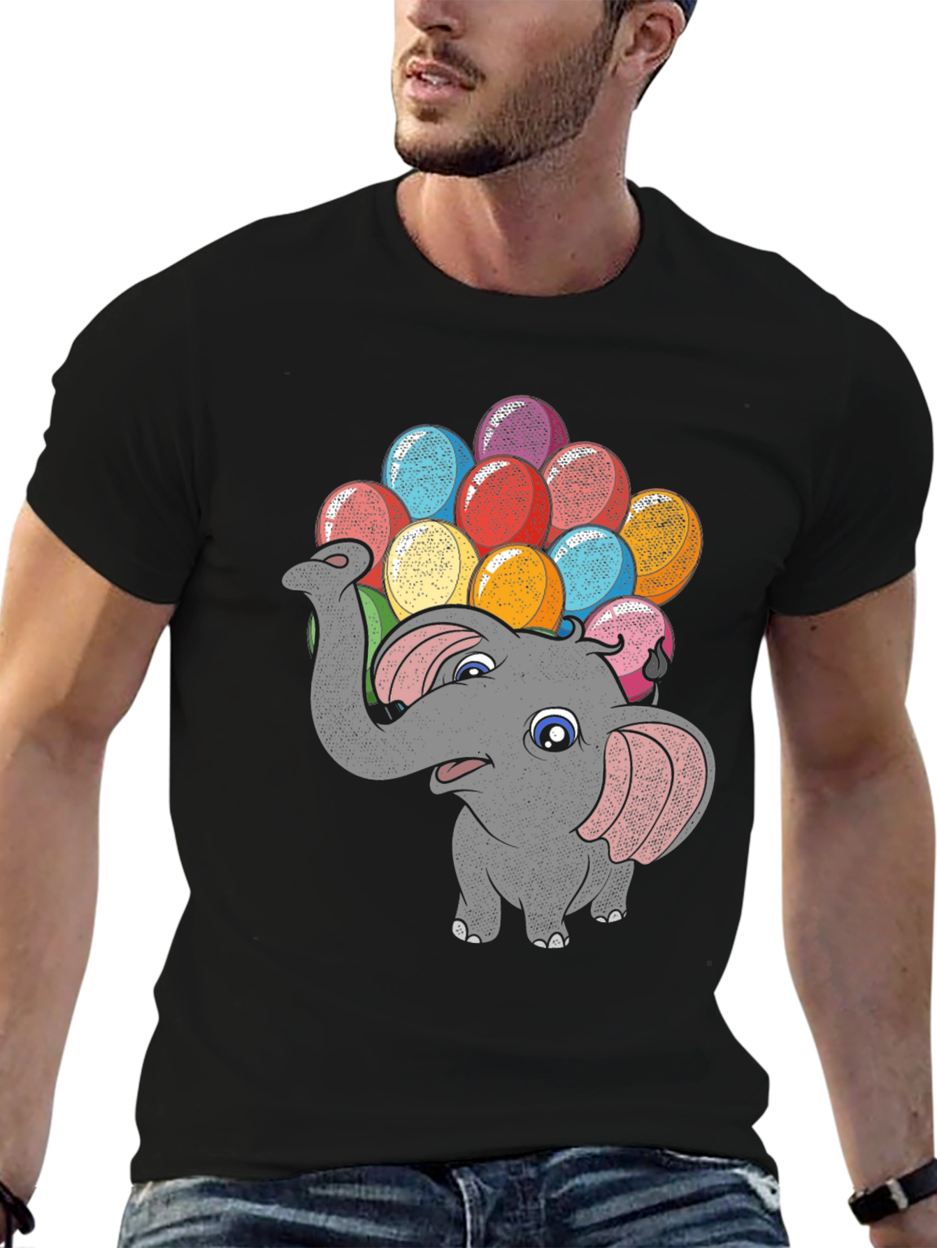 Elephant Balloons Graphic Tee - Fun & Whimsical