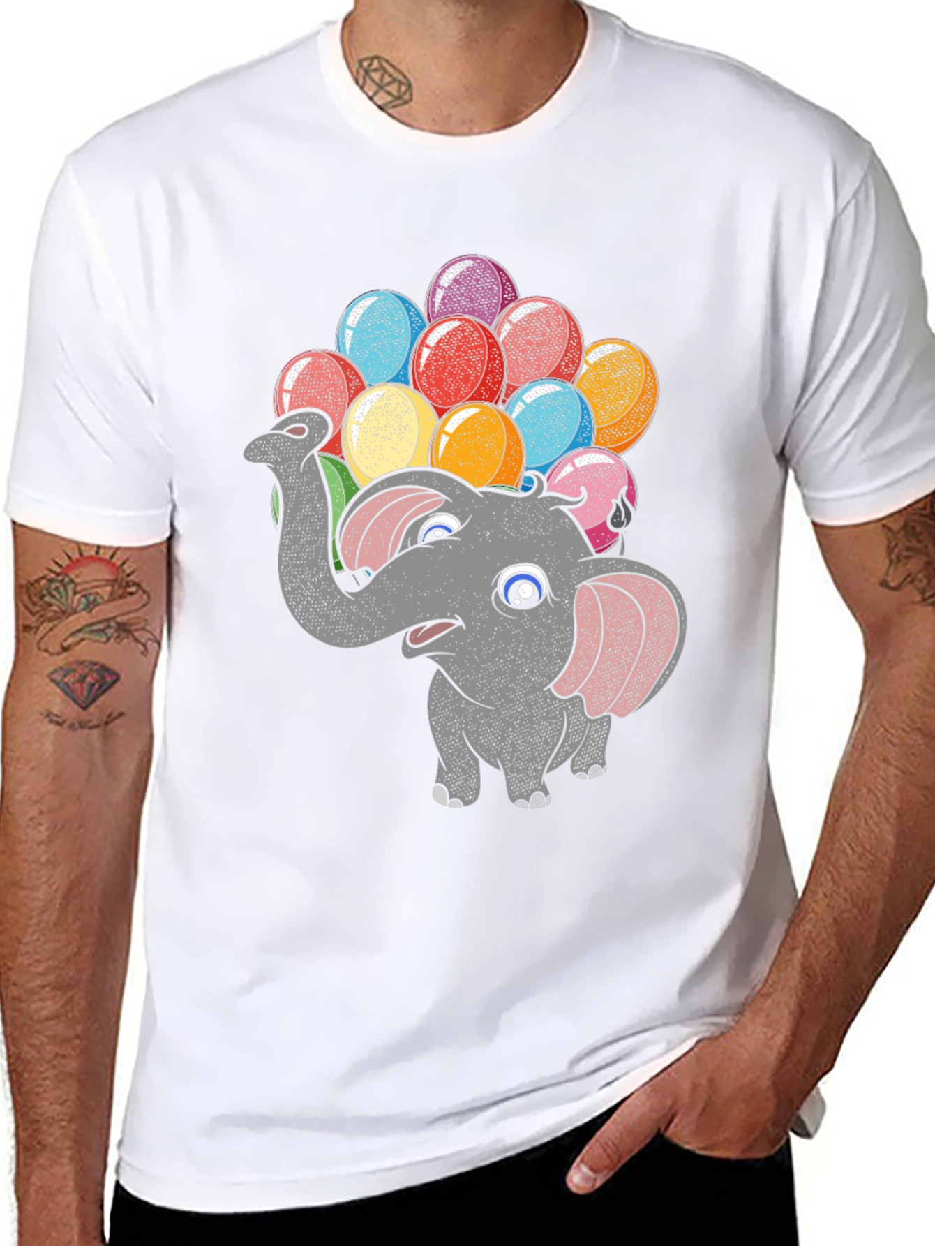 Elephant Balloons Graphic Tee - Fun & Whimsical