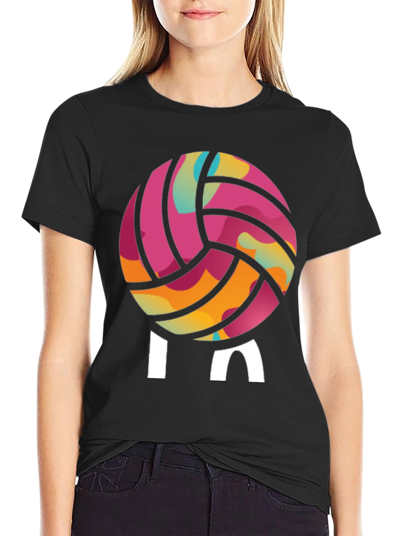 Volleyball Graphic Tee - Playful Design Sporty Style