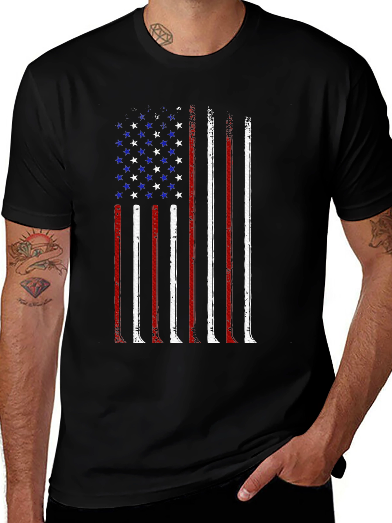 American Flag Distressed Graphic T-Shirt
