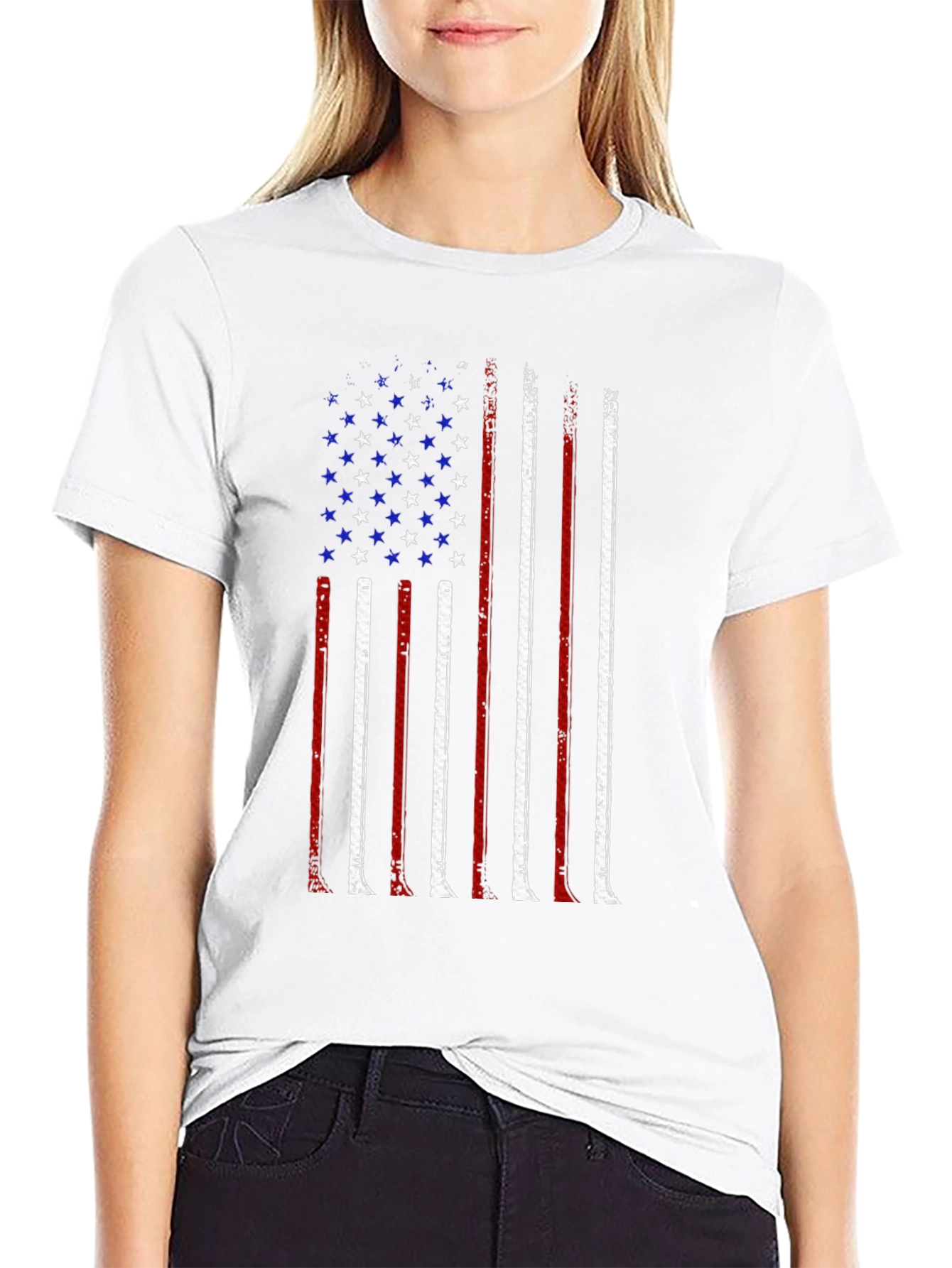 American Flag Distressed Graphic T-Shirt