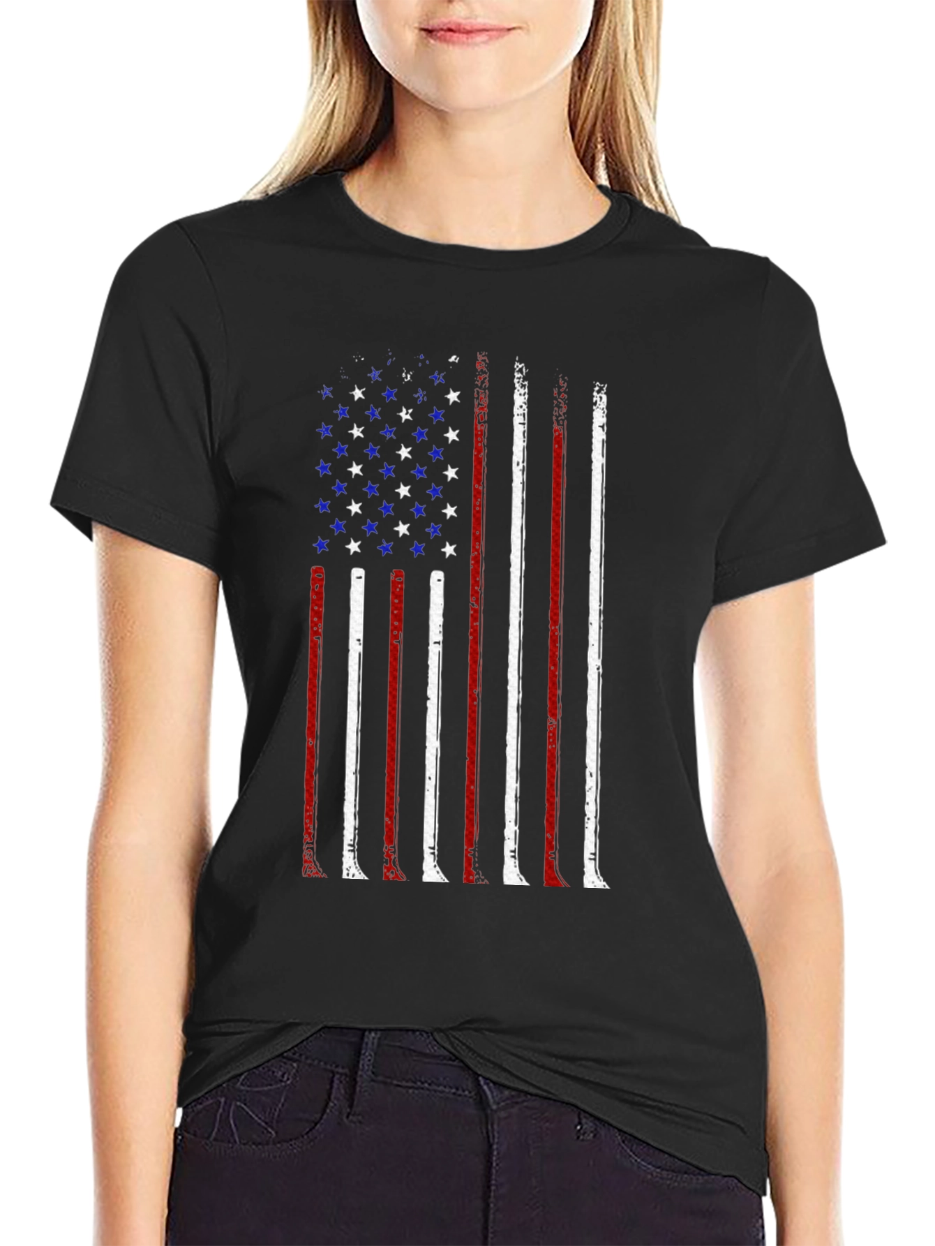 American Flag Distressed Graphic T-Shirt