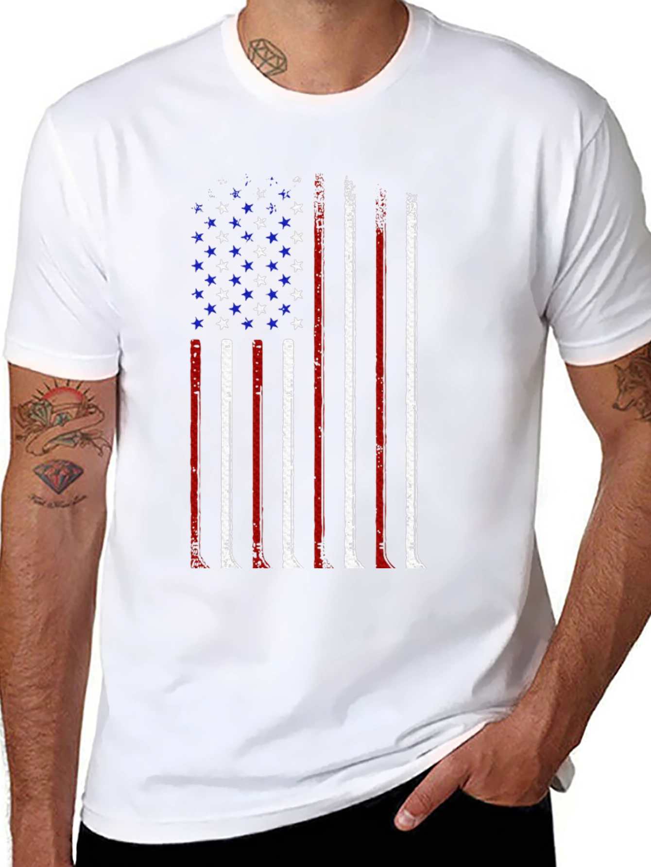 American Flag Distressed Graphic T-Shirt