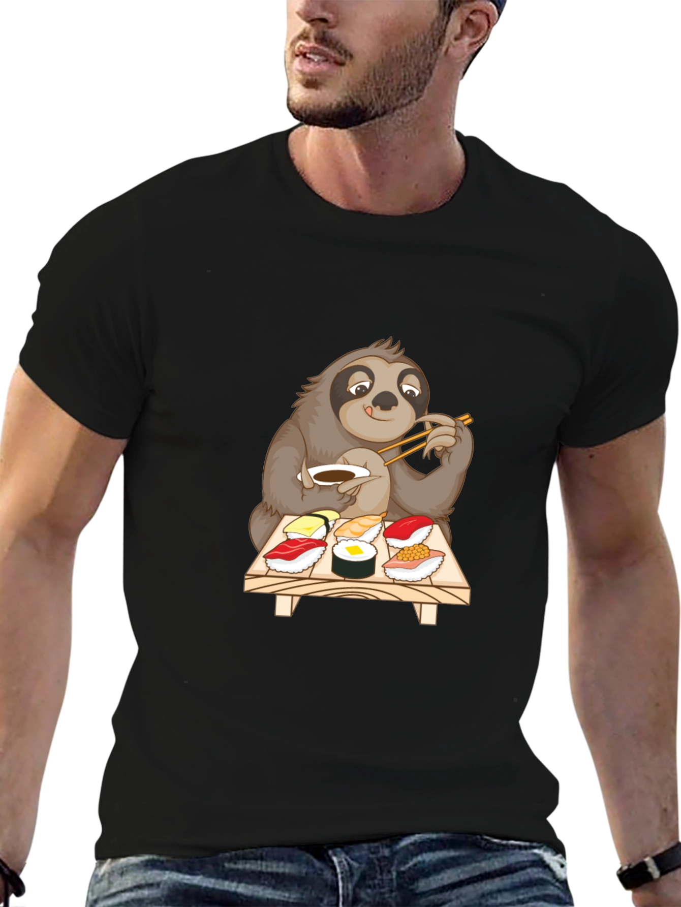 Sloth Sushi Lover T-Shirt - Cute Cartoon Design