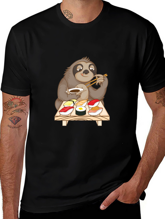 Sloth Sushi Lover T-Shirt - Cute Cartoon Design