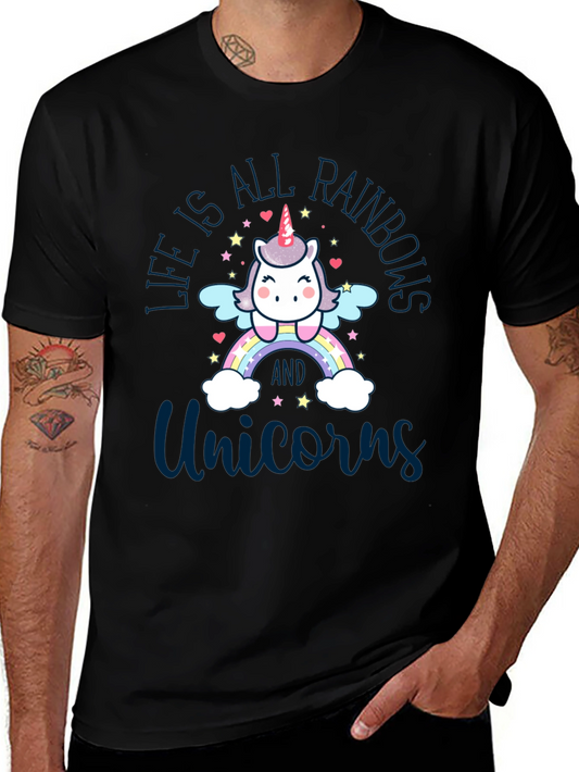 Unicorns and Rainbows Graphic Tee - Cotton