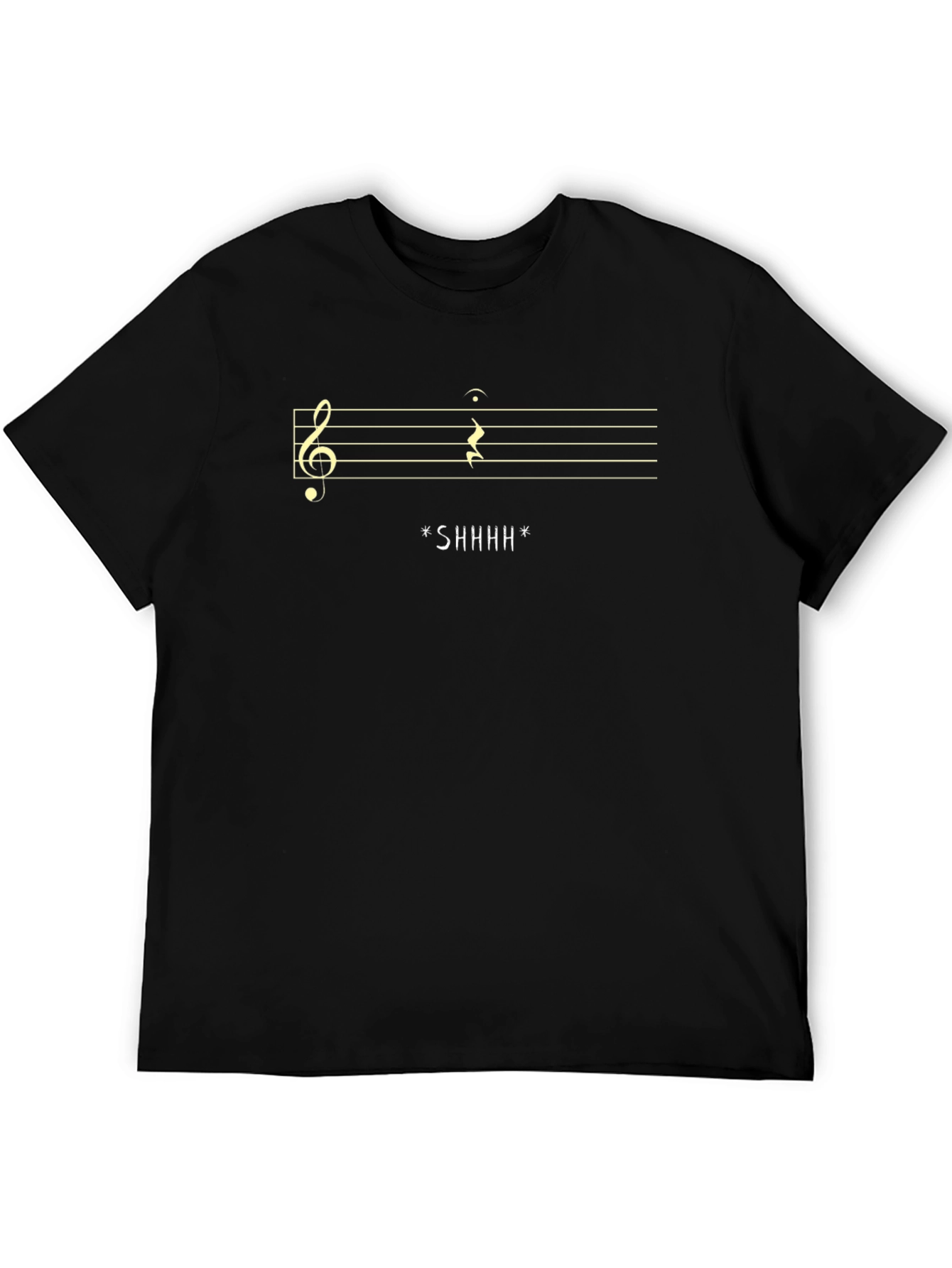 Shhh Music T-Shirt - Clever Treble Clef Rest Design