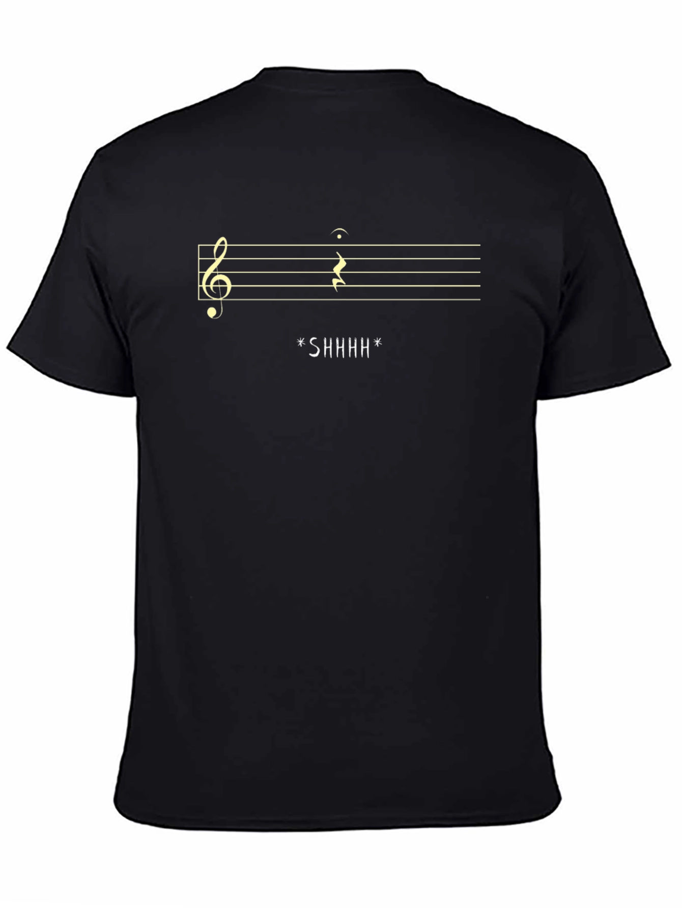 Shhh Music T-Shirt - Clever Treble Clef Rest Design