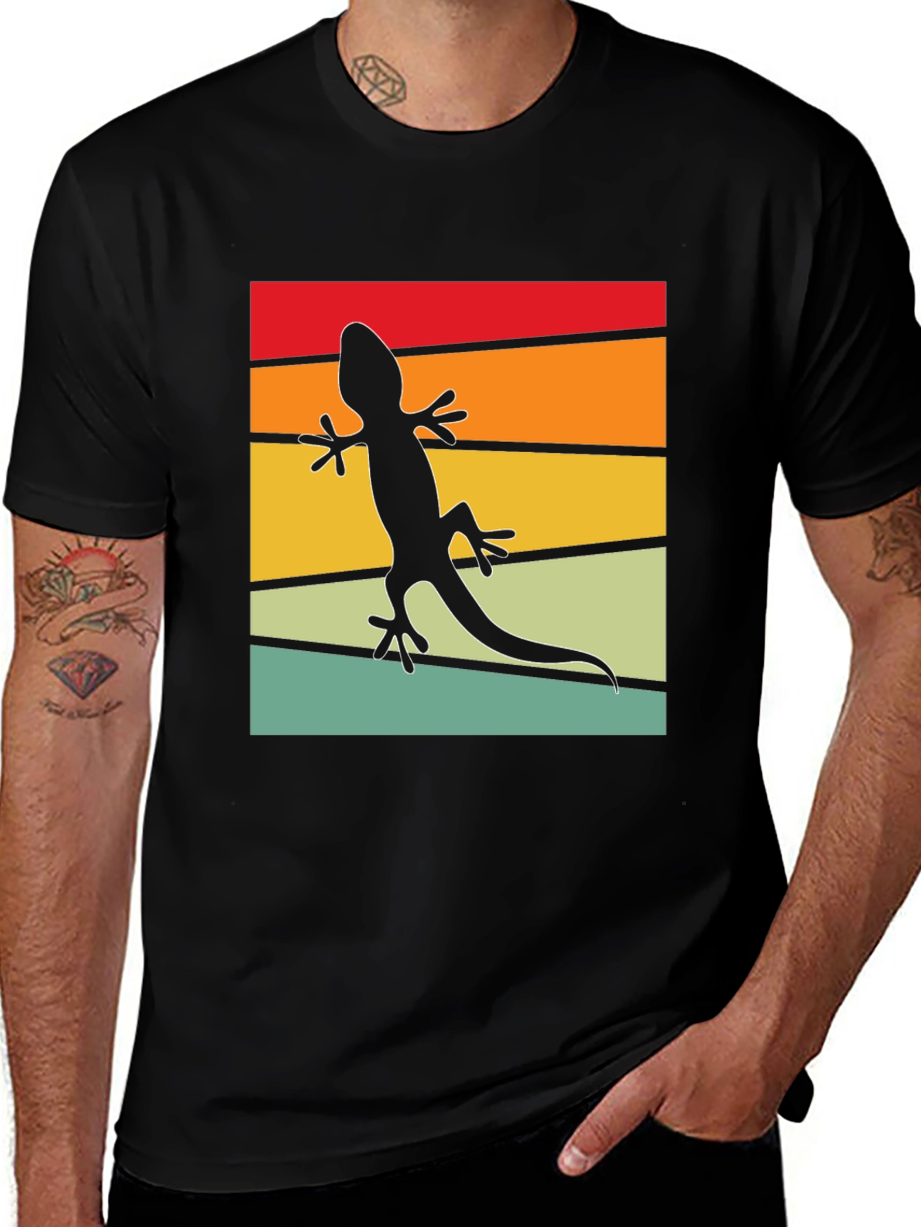 Retro Lizard T-Shirt - Cool Reptile Silhouette Tee