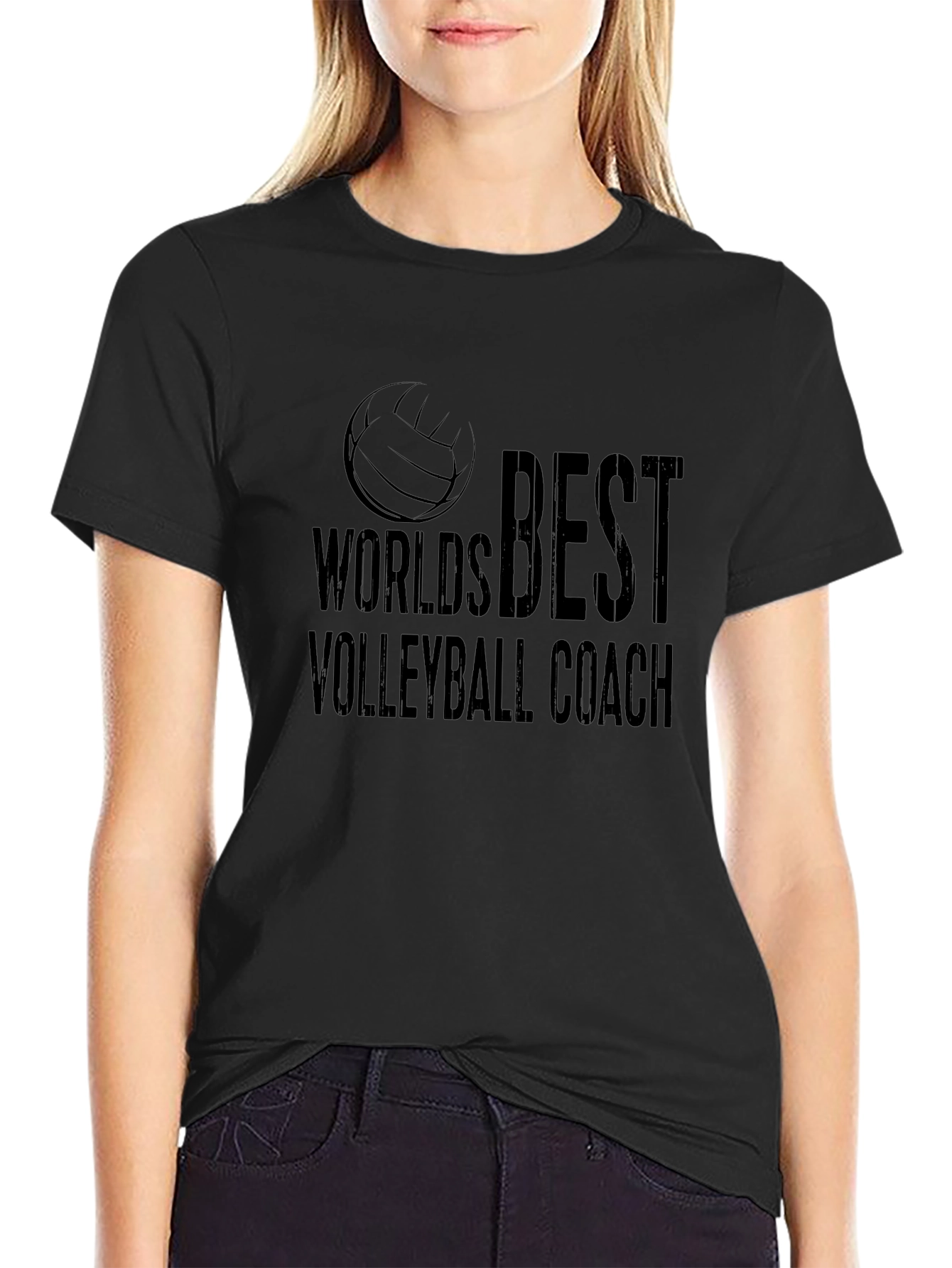 Worlds Best Volleyball Coach Black T-Shirt