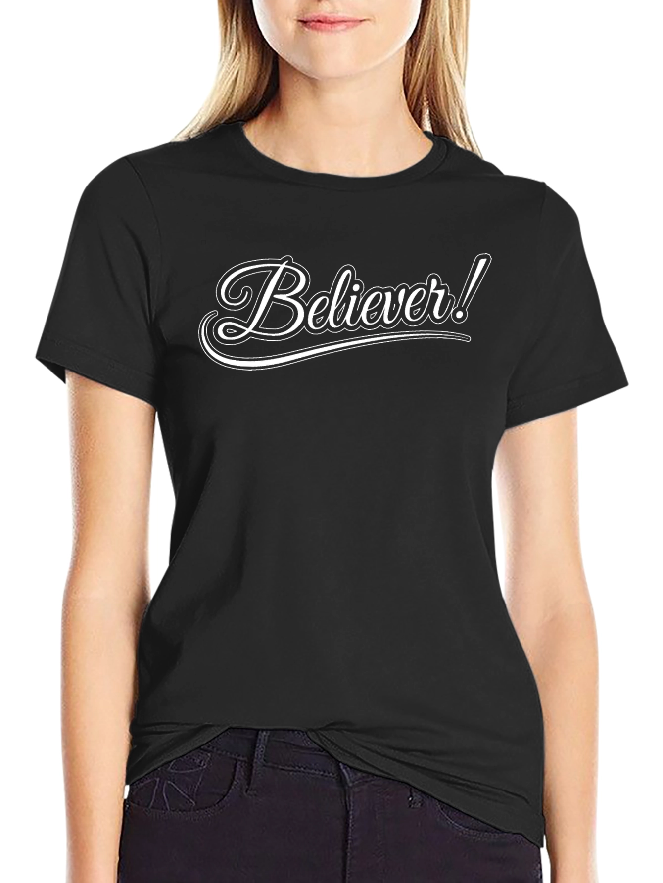 Believer Graphic Tee - Classic Black Cotton Shirt