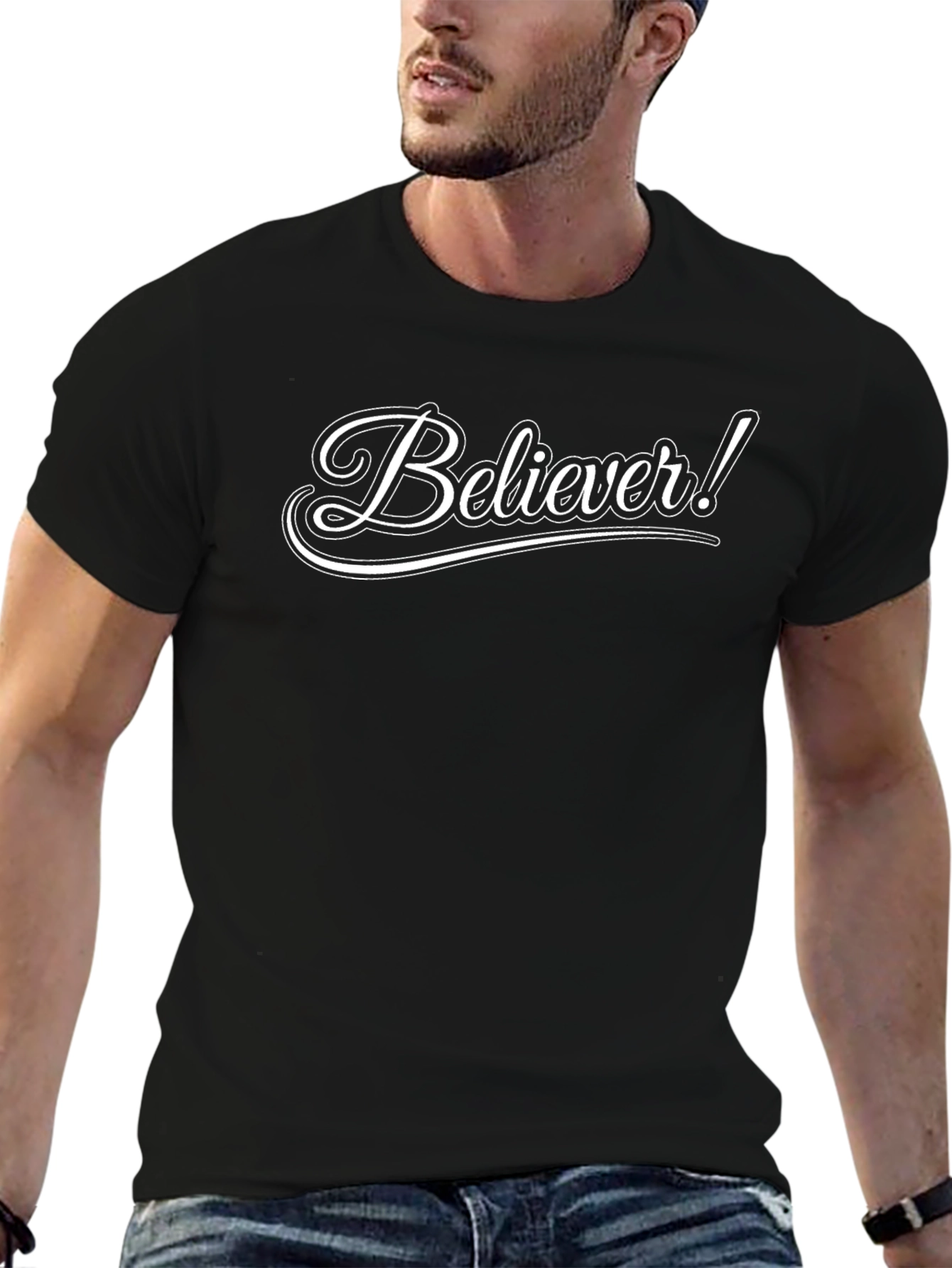 Believer Graphic Tee - Classic Black Cotton Shirt