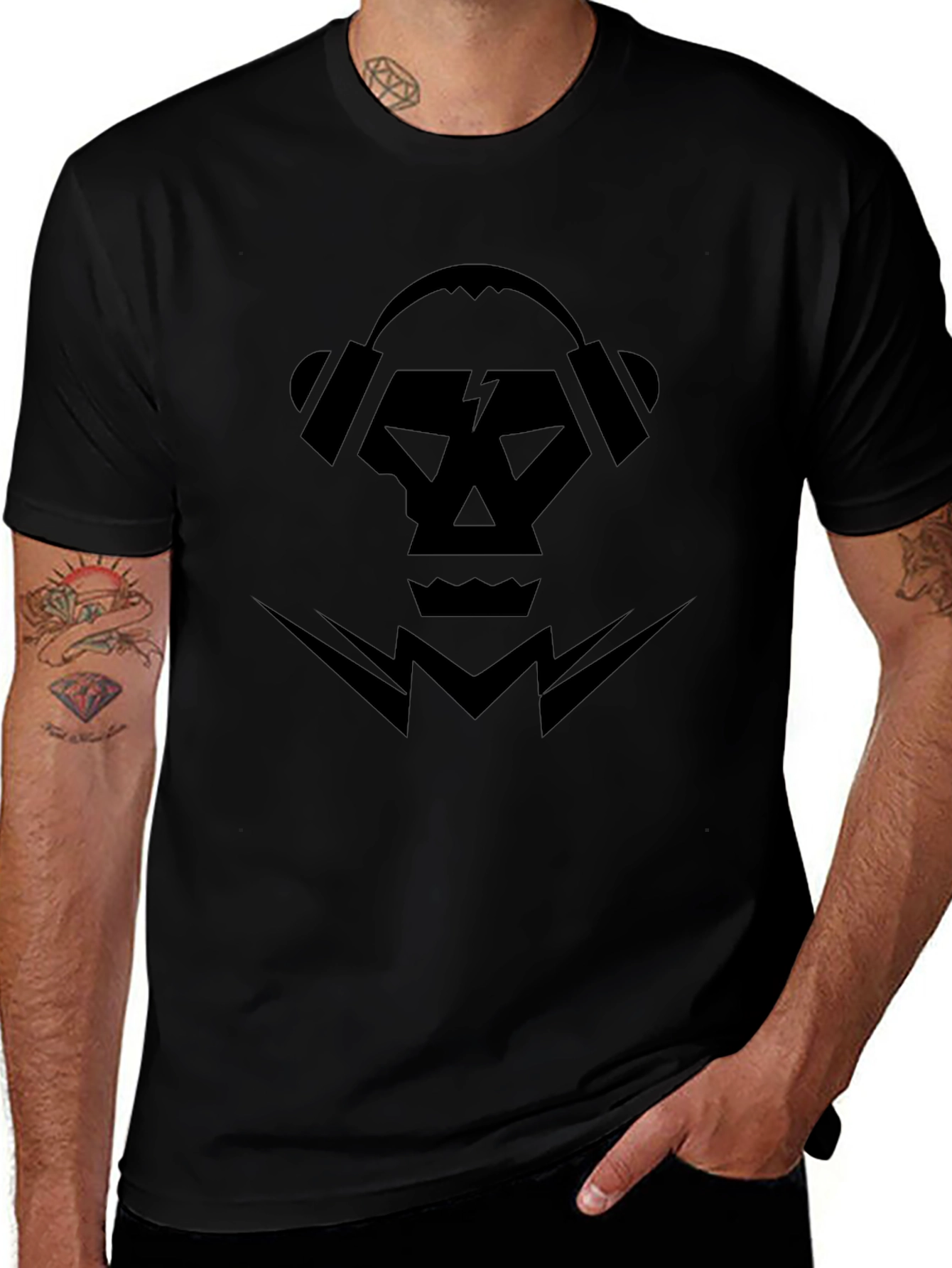 Skull Headphones Graphic Tee - Cool Design