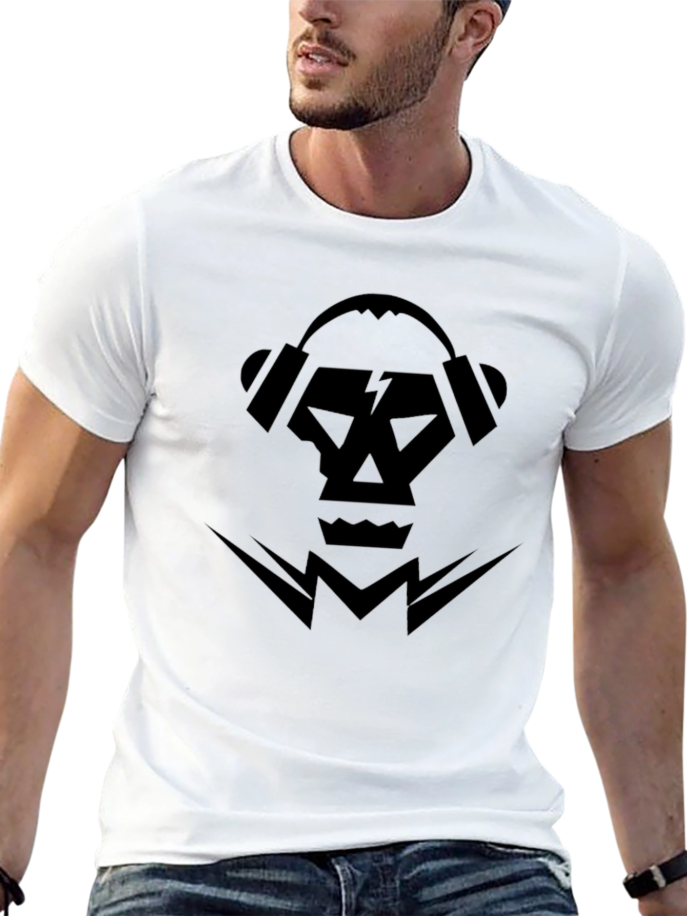 Skull Headphones Graphic Tee - Cool Design