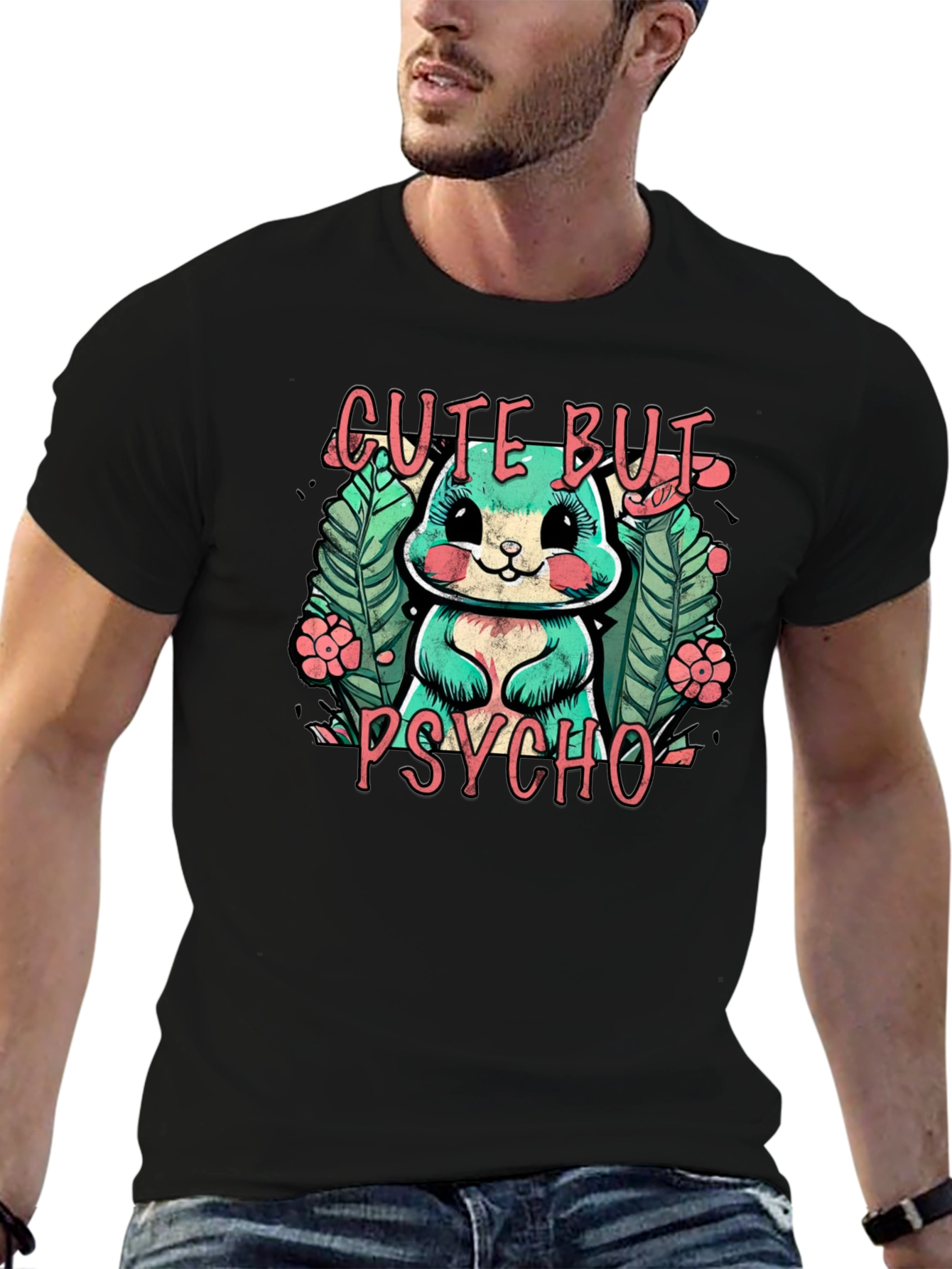 Cute But Psycho Bunny Graphic T-Shirt