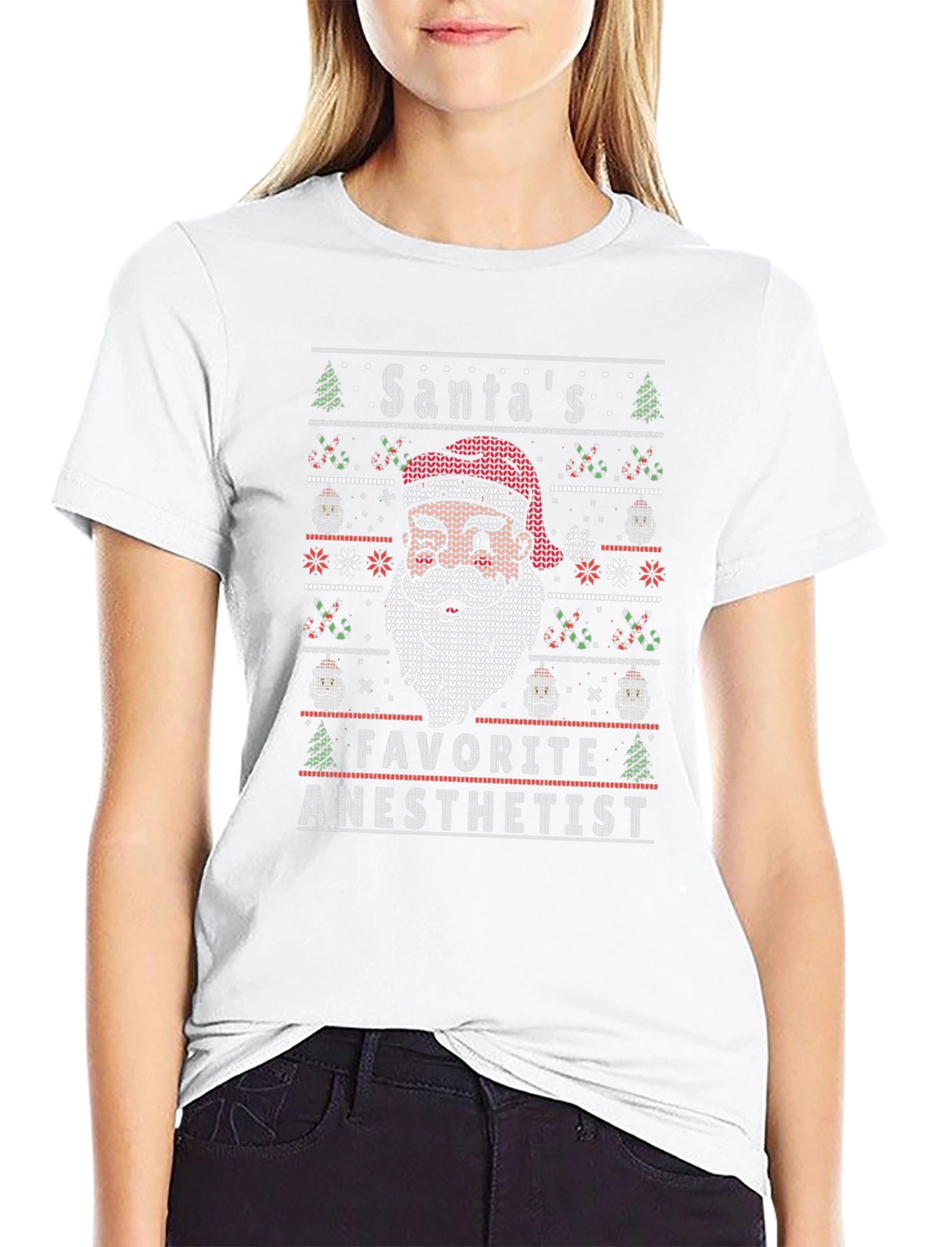 Santas Favorite Anesthetist Ugly Christmas Sweater T-Shirt