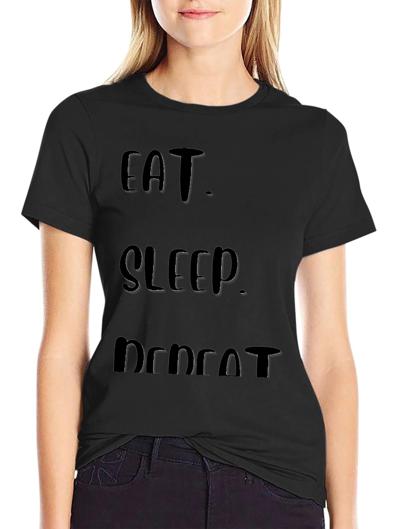 Eat Sleep Repeat T-Shirt Funny Graphic Tee