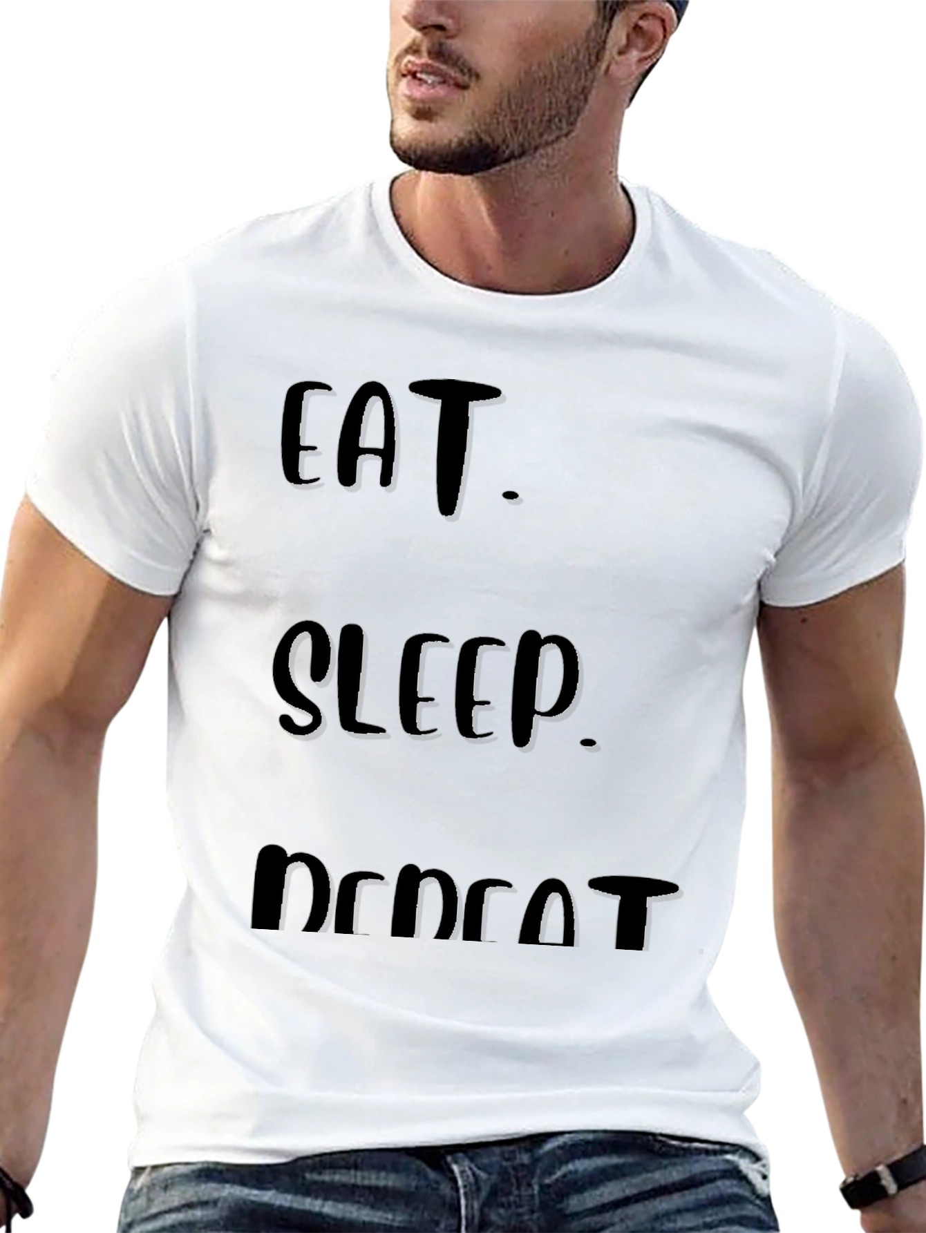 Eat Sleep Repeat T-Shirt Funny Graphic Tee
