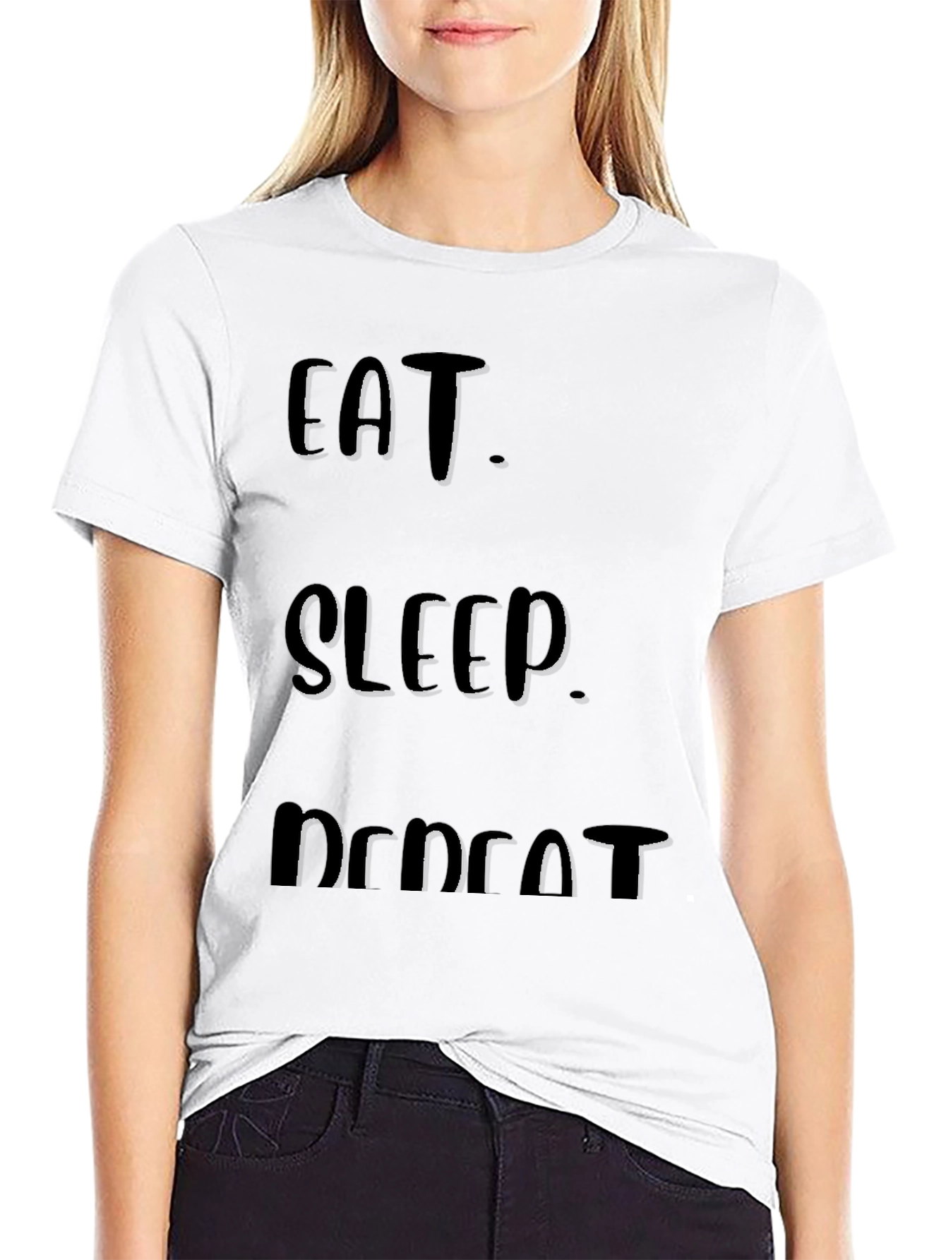 Eat Sleep Repeat T-Shirt Funny Graphic Tee