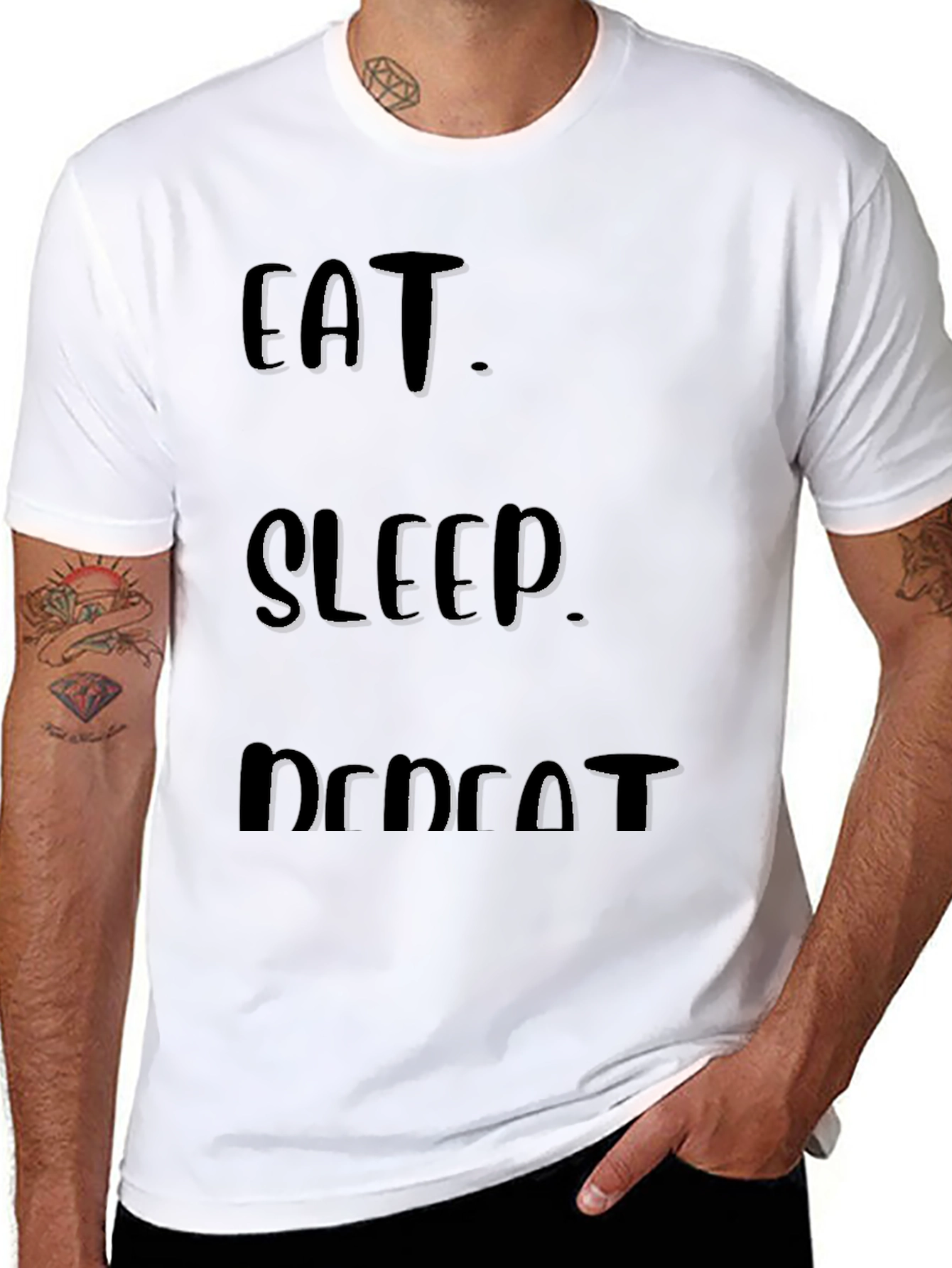 Eat Sleep Repeat T-Shirt Funny Graphic Tee