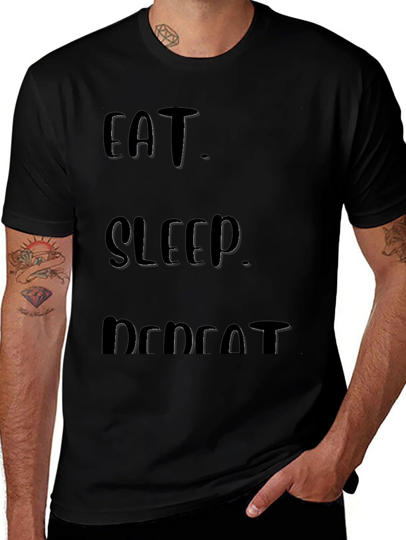 Eat Sleep Repeat T-Shirt Funny Graphic Tee