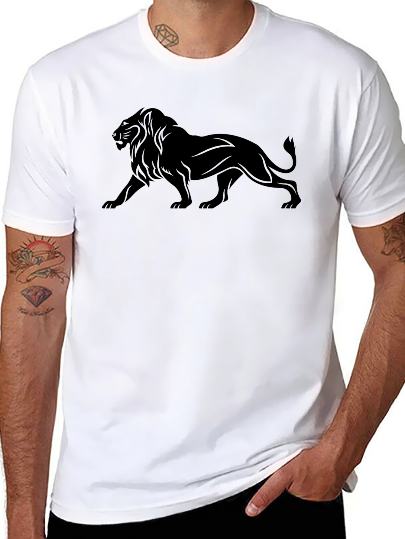 Black Lion Graphic Tee - Mens Fashion