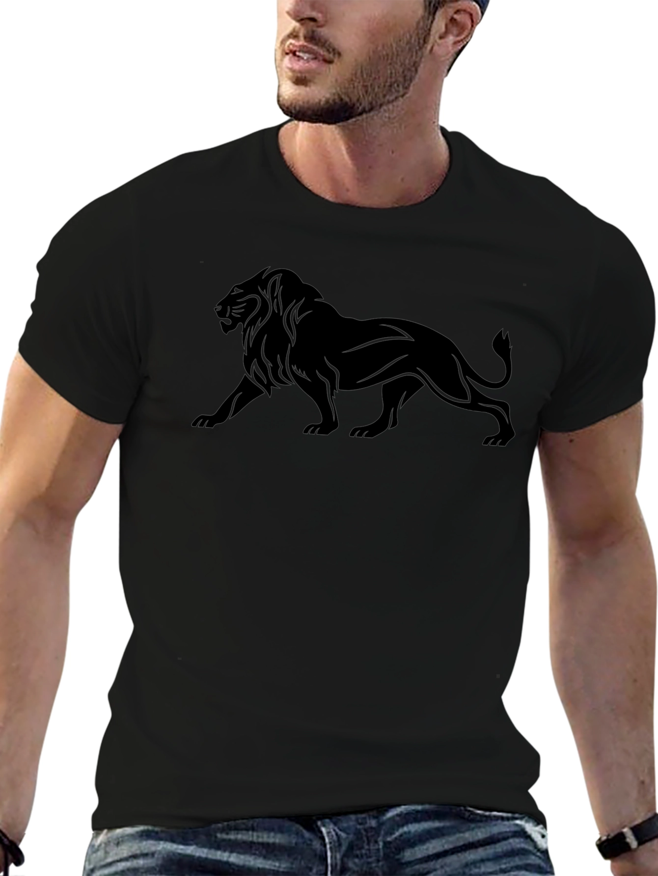 Black Lion Graphic Tee - Mens Fashion