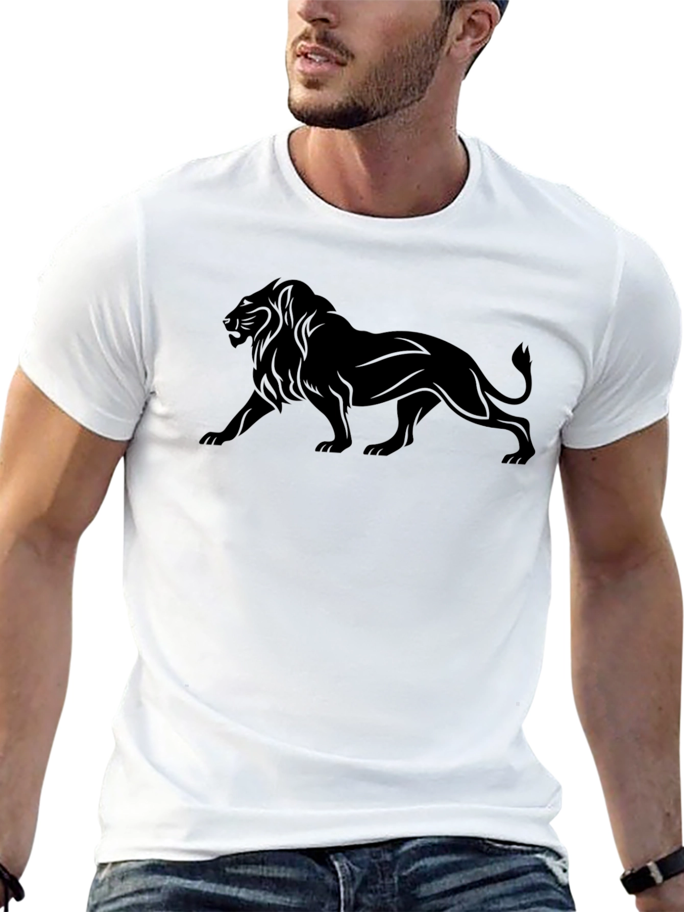 Black Lion Graphic Tee - Mens Fashion