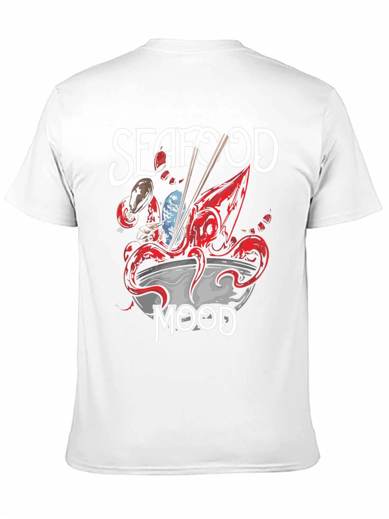 Seafood Mood Graphic T-Shirt - Black