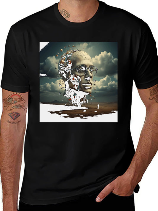 Surreal Headscape Graphic Tee - Modern Art T-Shirt
