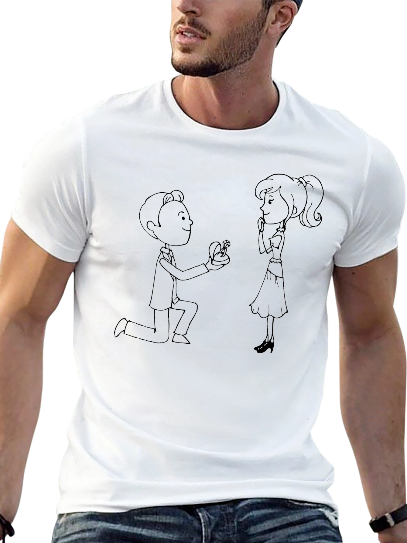 Proposal Graphic Tee - Black Cotton T-Shirt