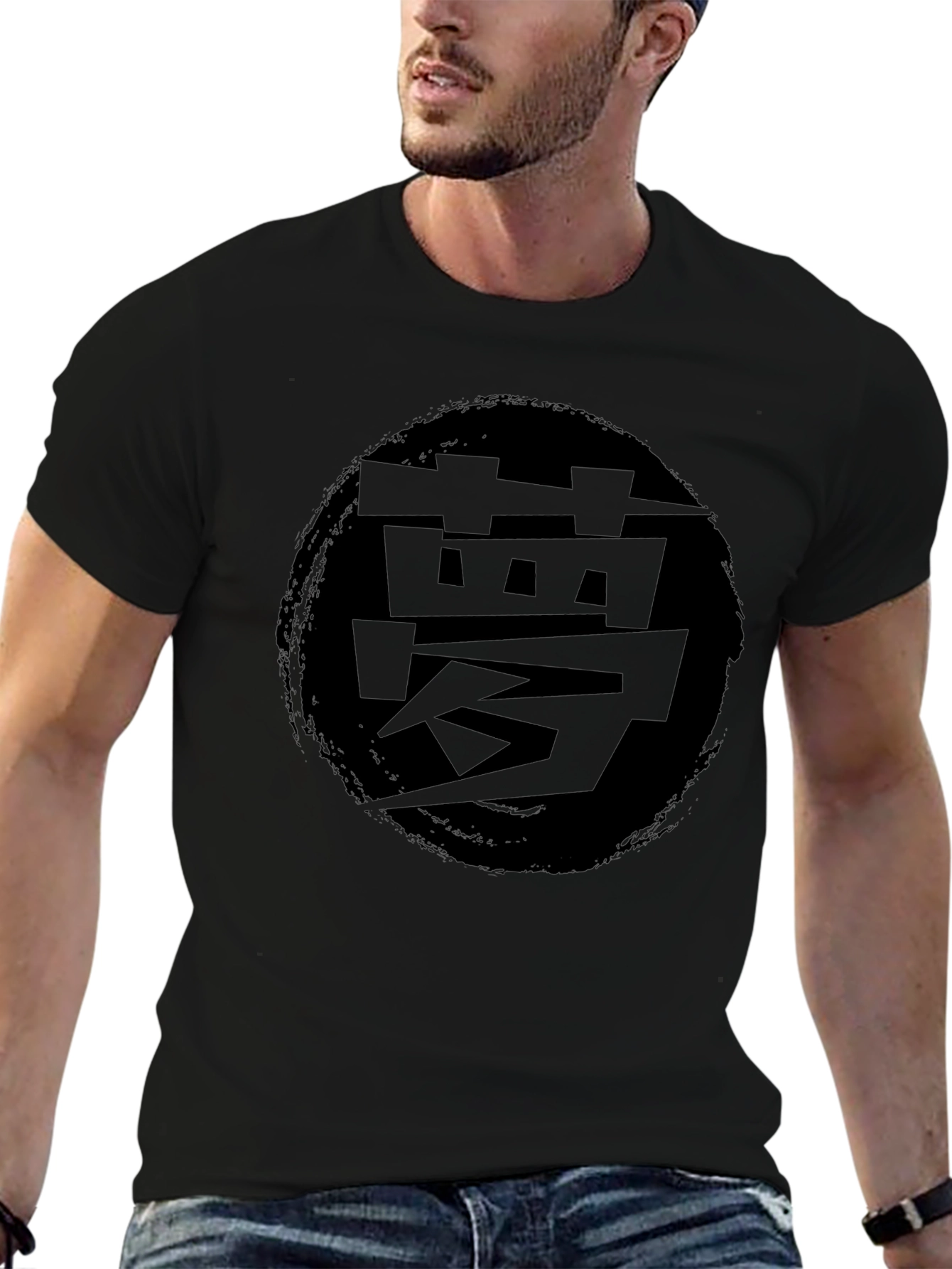 Black T-Shirt with Japanese Dream Symbol
