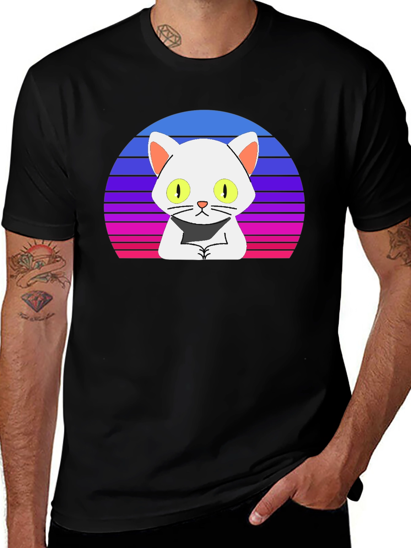 Retro Cat T-Shirt - Cool Cartoon Design