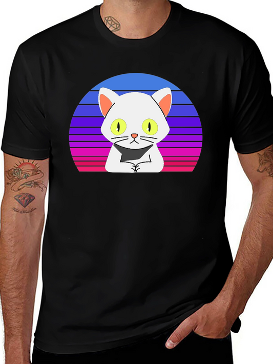 Retro Cat T-Shirt - Cool Cartoon Design