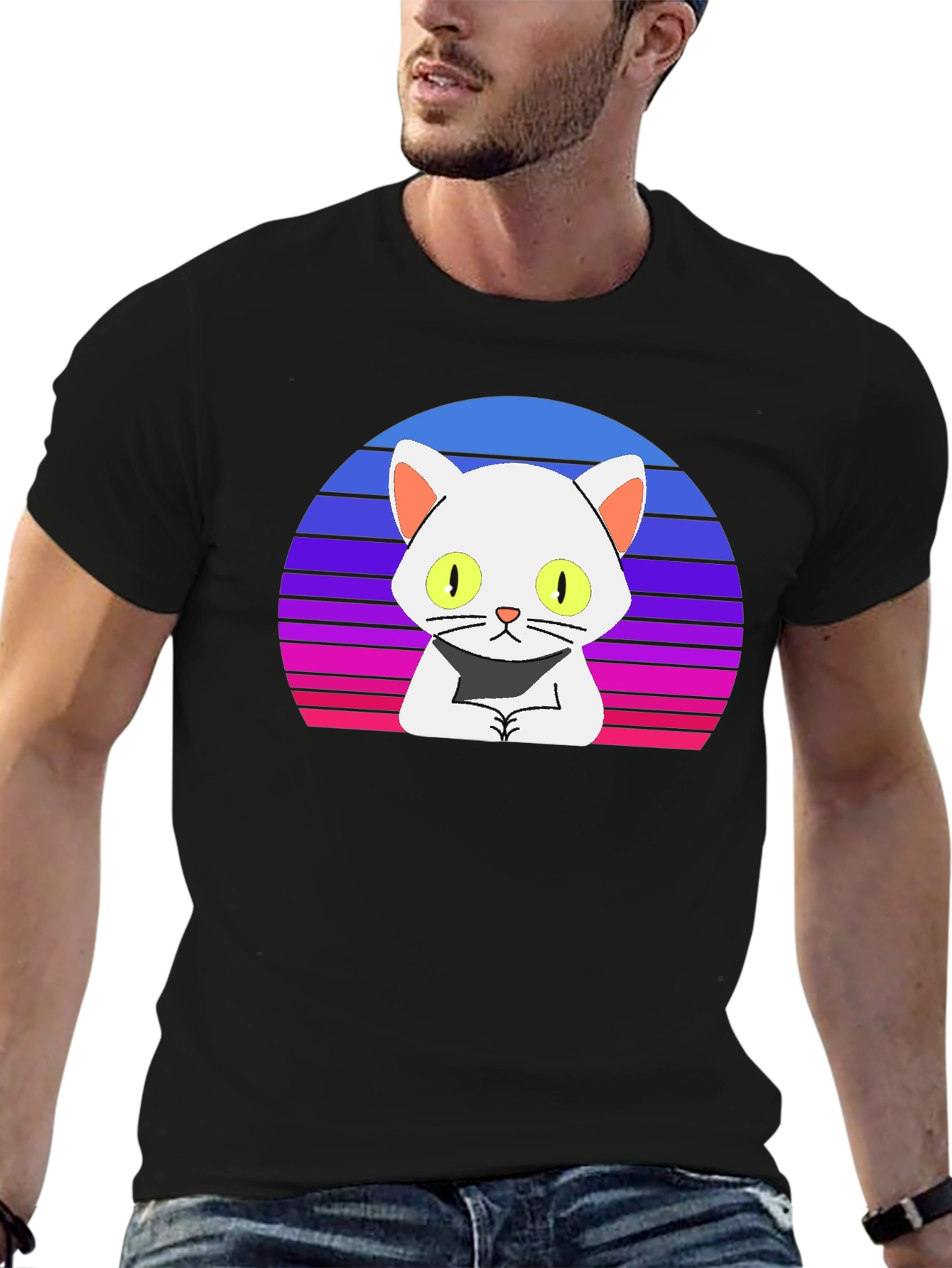Retro Cat T-Shirt - Cool Cartoon Design