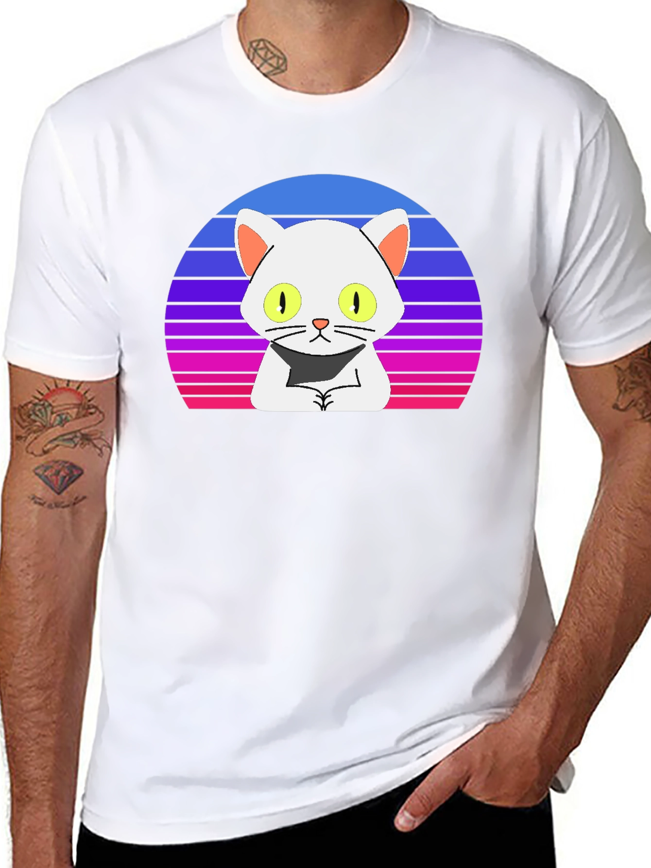 Retro Cat T-Shirt - Cool Cartoon Design