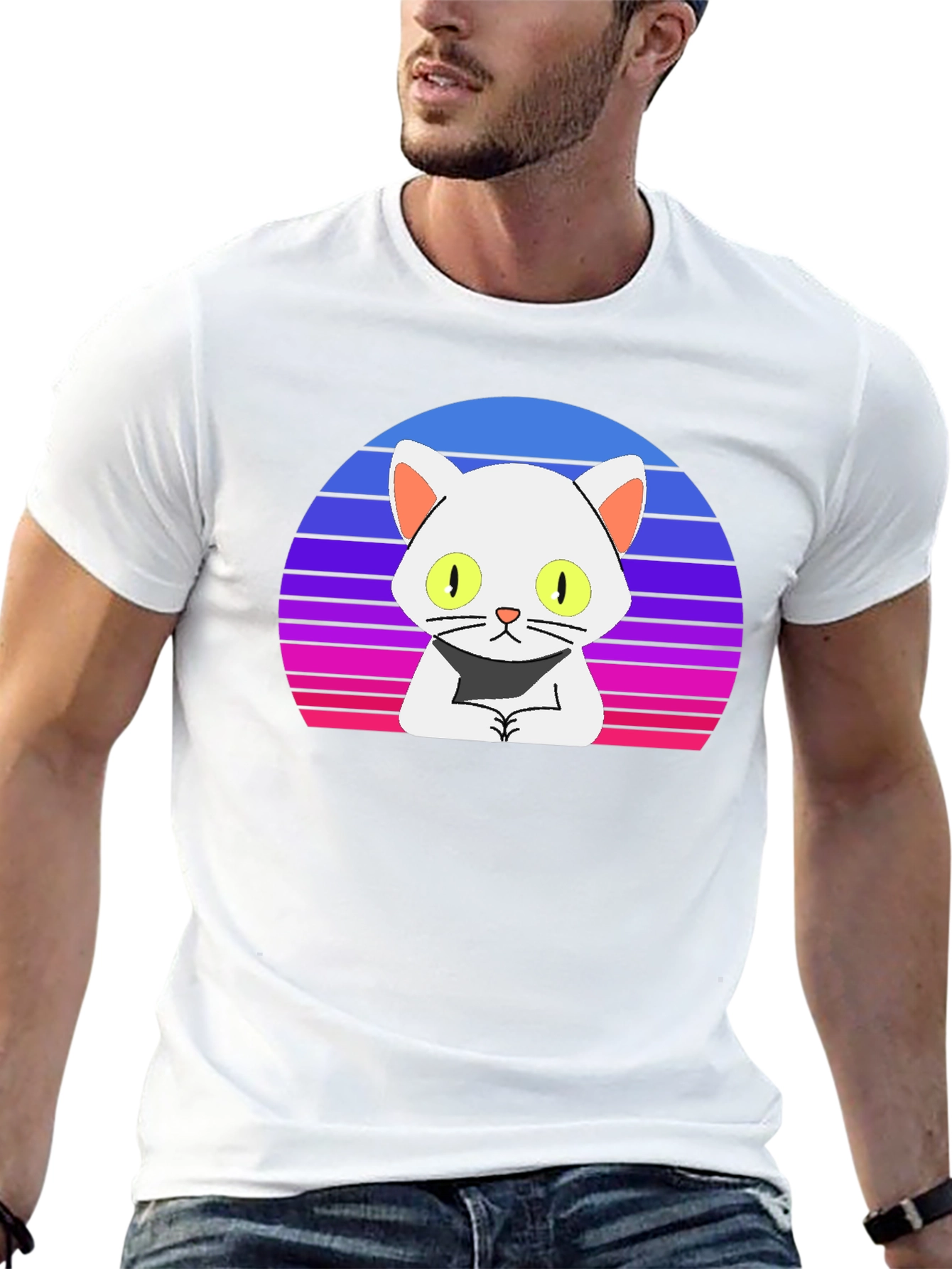 Retro Cat T-Shirt - Cool Cartoon Design