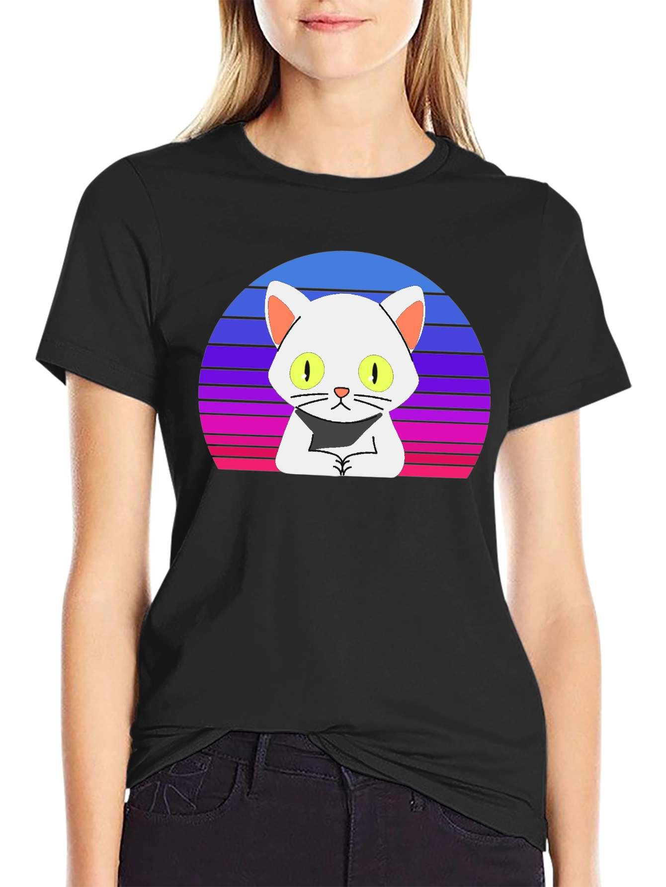 Retro Cat T-Shirt - Cool Cartoon Design