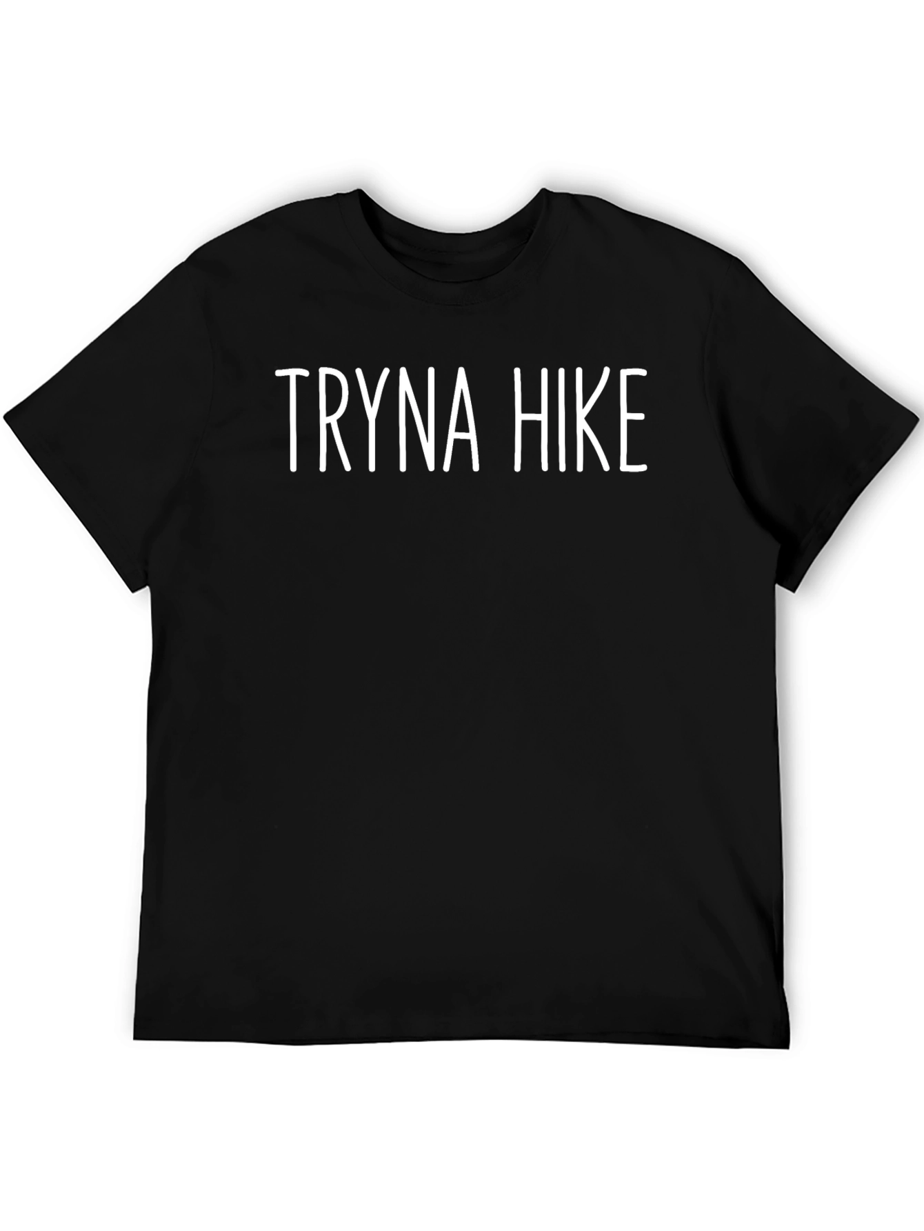 Tryna Hike Graphic Tee - Black Cotton Blend Shirt