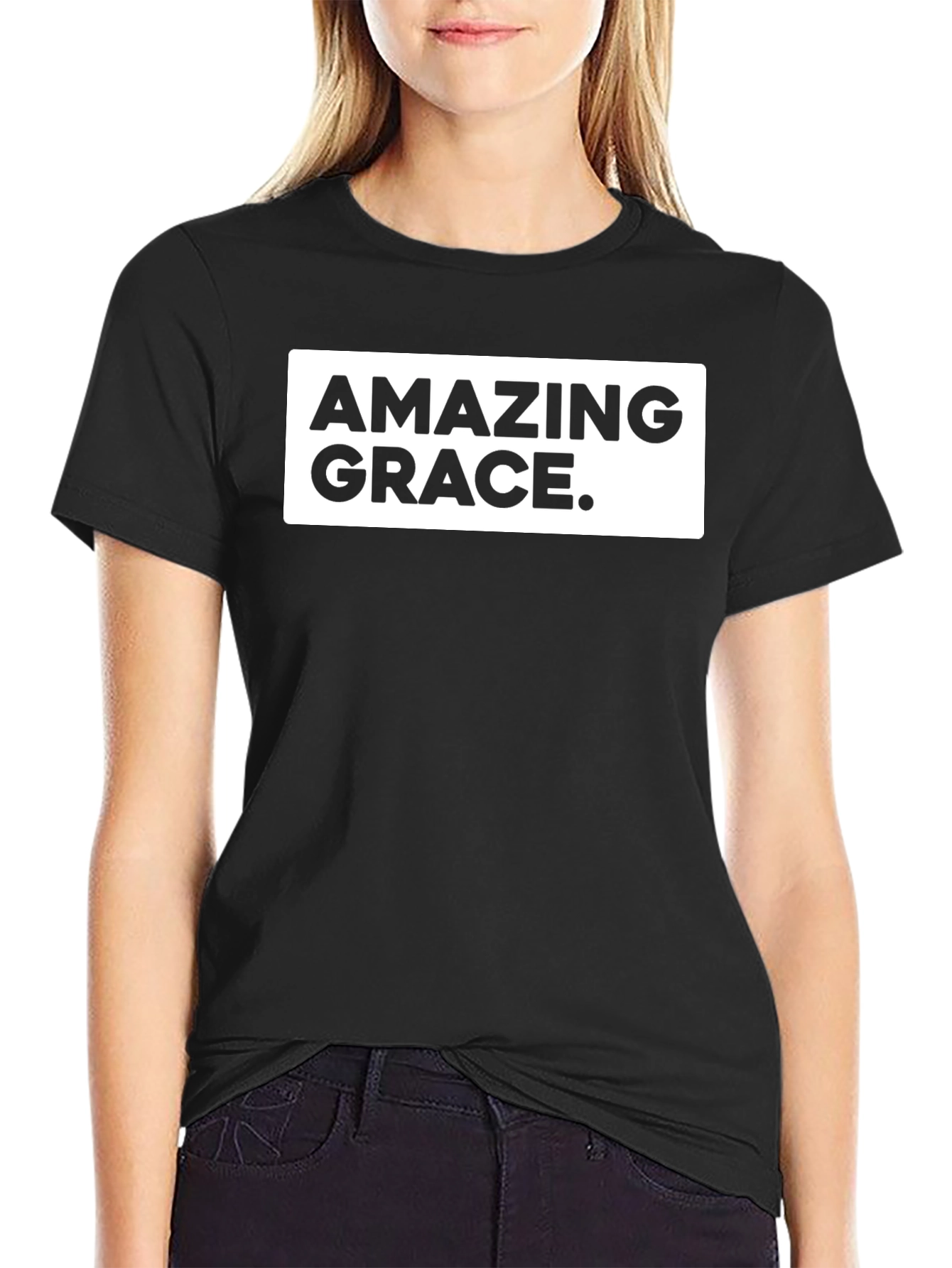 Amazing Grace Black Tee - Classic Design