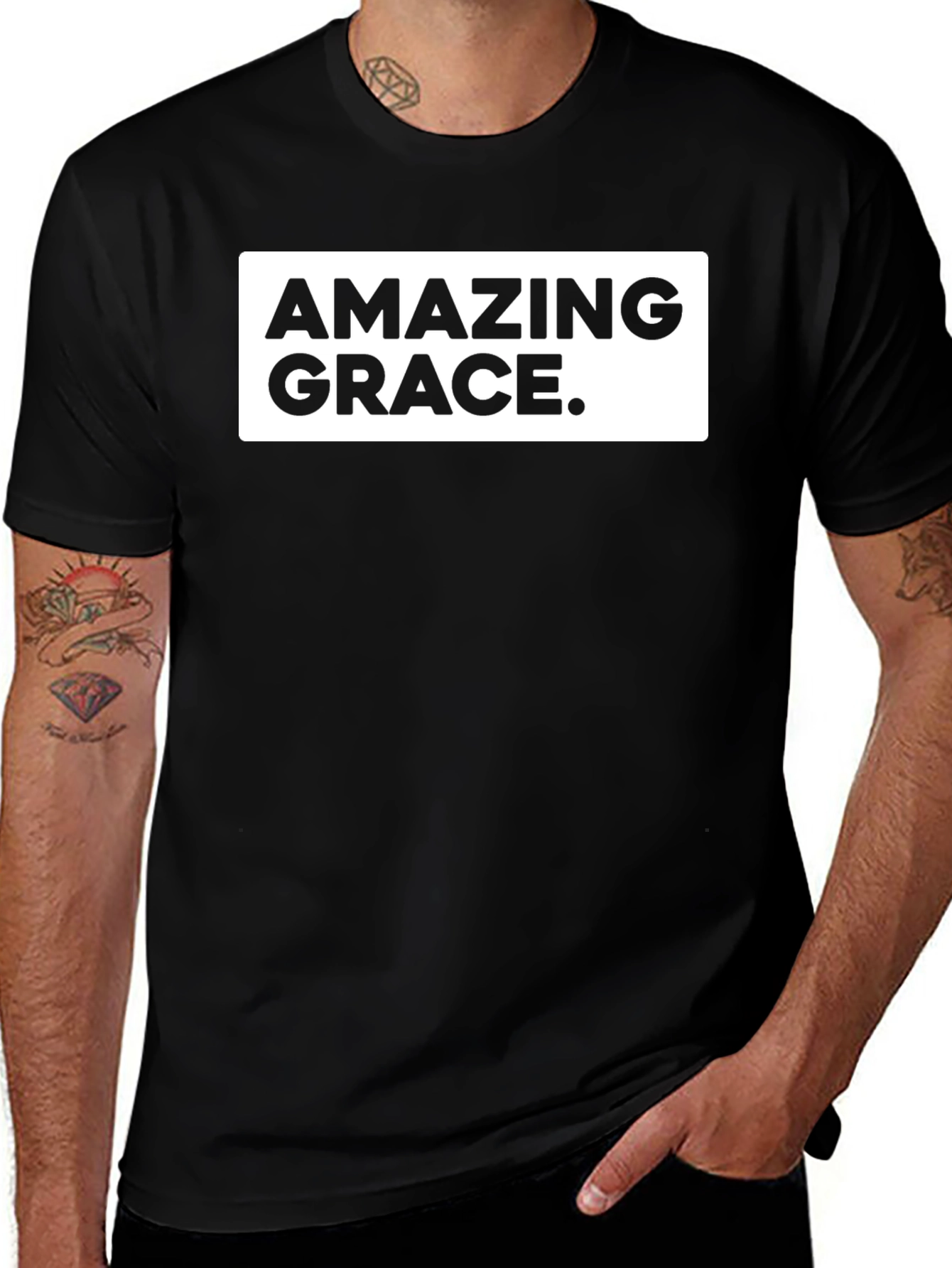 Amazing Grace Black Tee - Classic Design