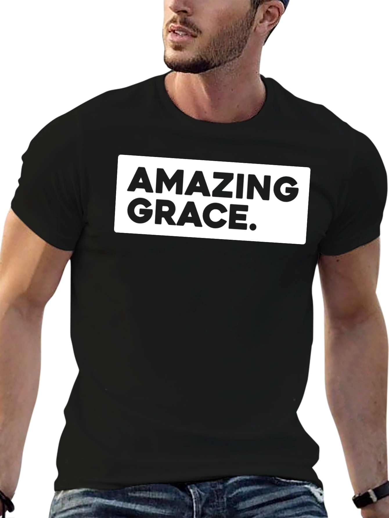 Amazing Grace Black Tee - Classic Design