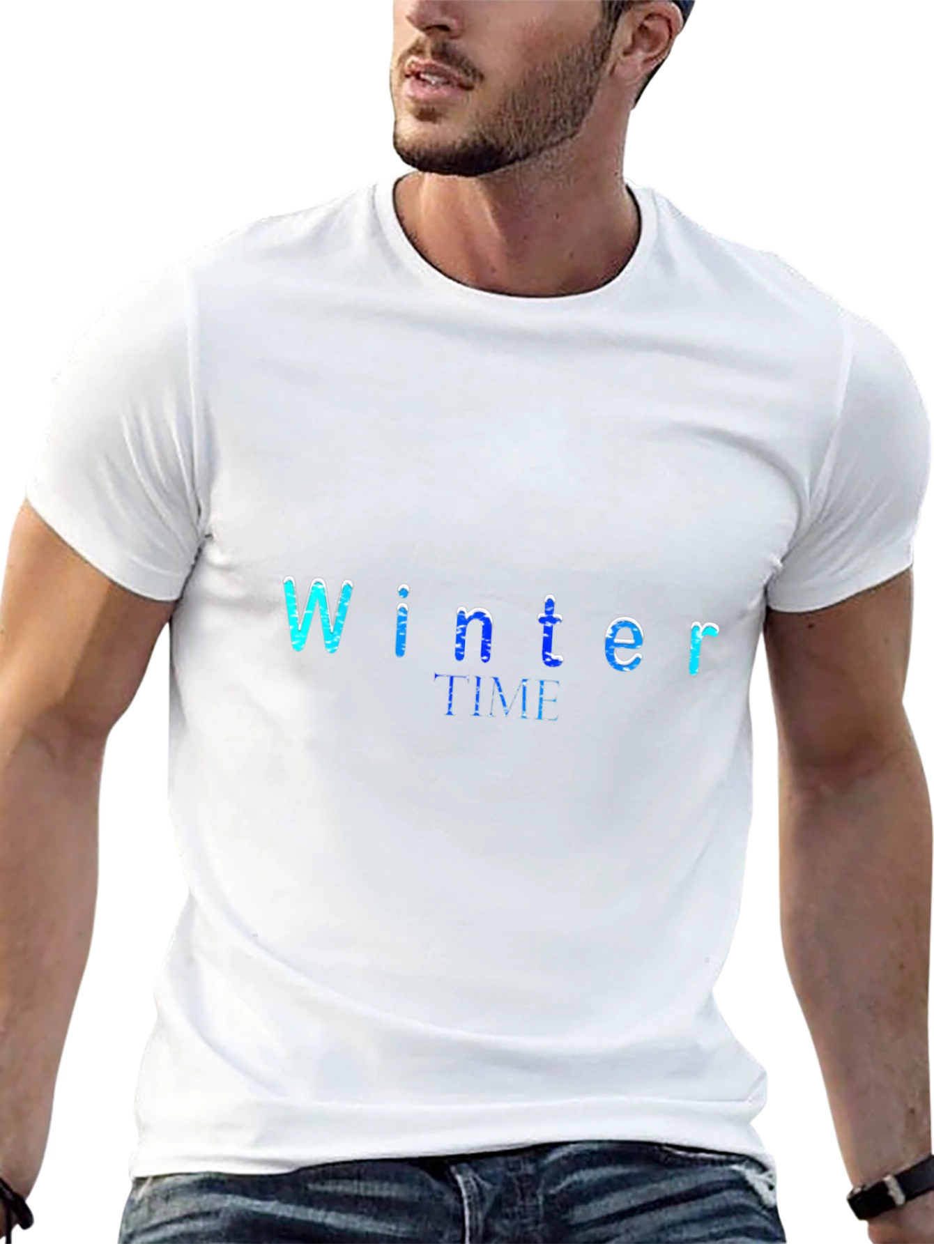 Winter Time Graphic Black T-Shirt