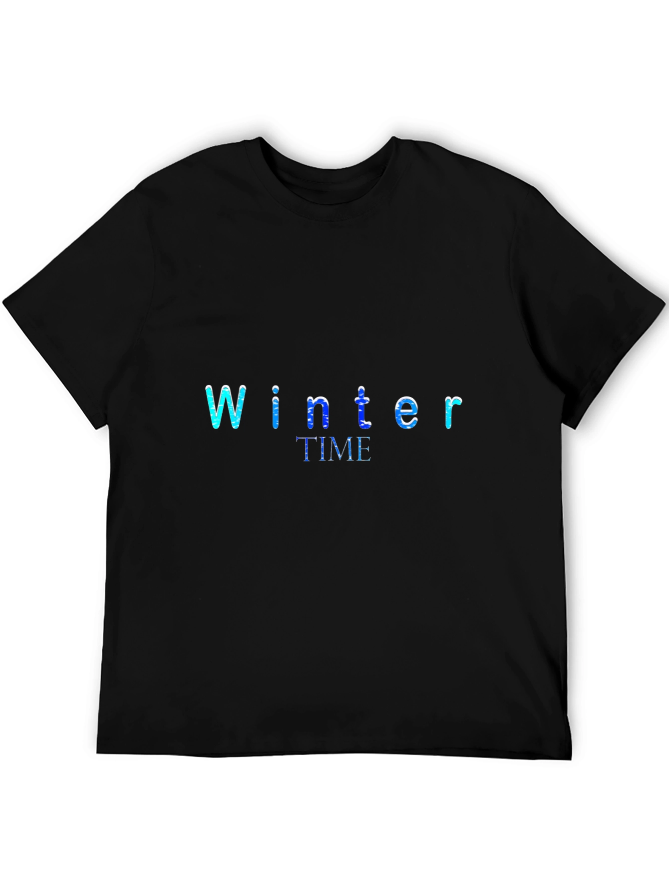 Winter Time Graphic Black T-Shirt