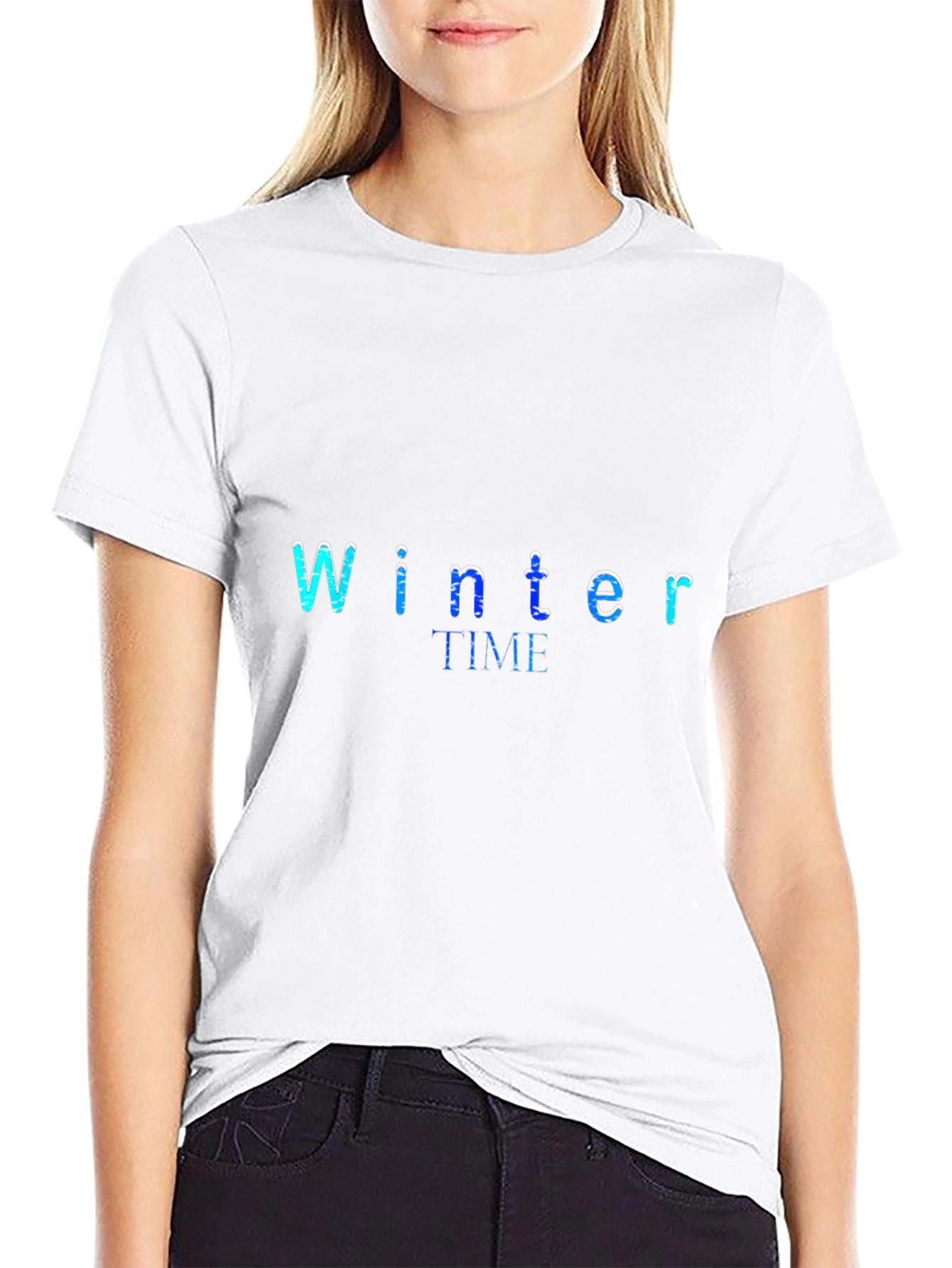 Winter Time Graphic Black T-Shirt