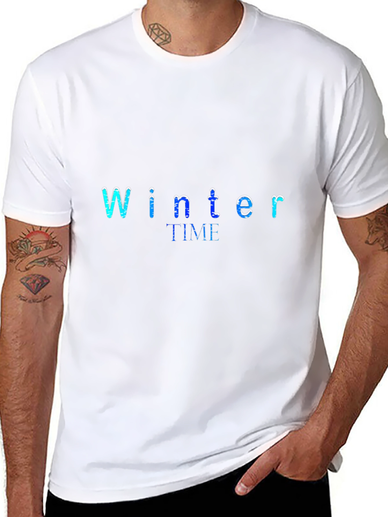 Winter Time Graphic Black T-Shirt
