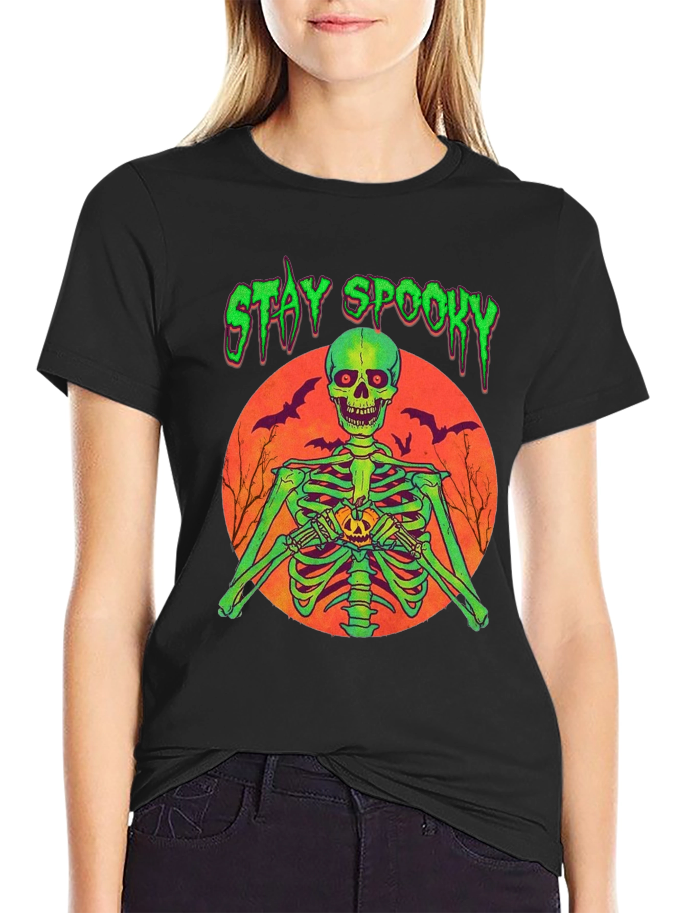Stay Spooky Skeleton Graphic Tee