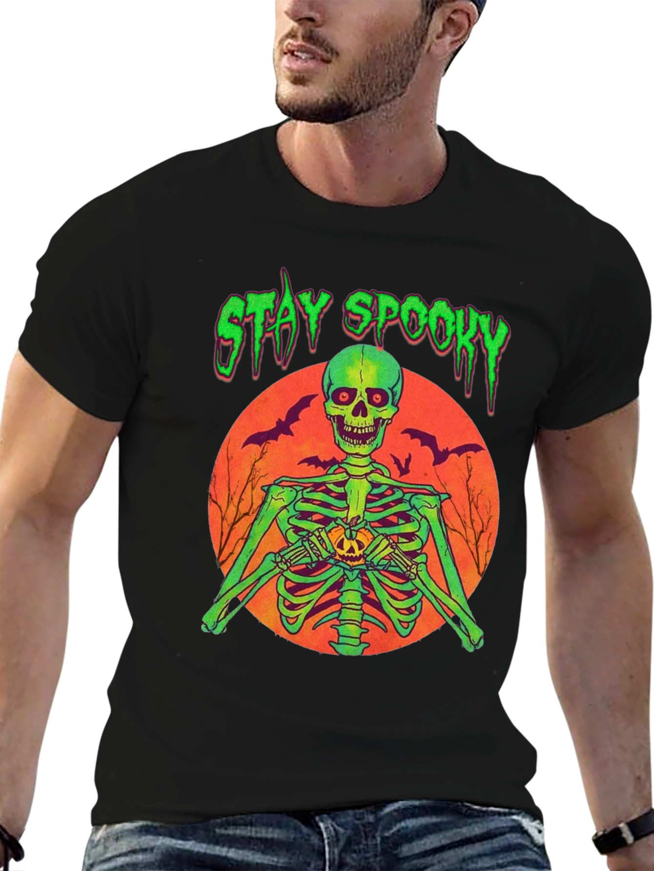 Stay Spooky Skeleton Graphic Tee
