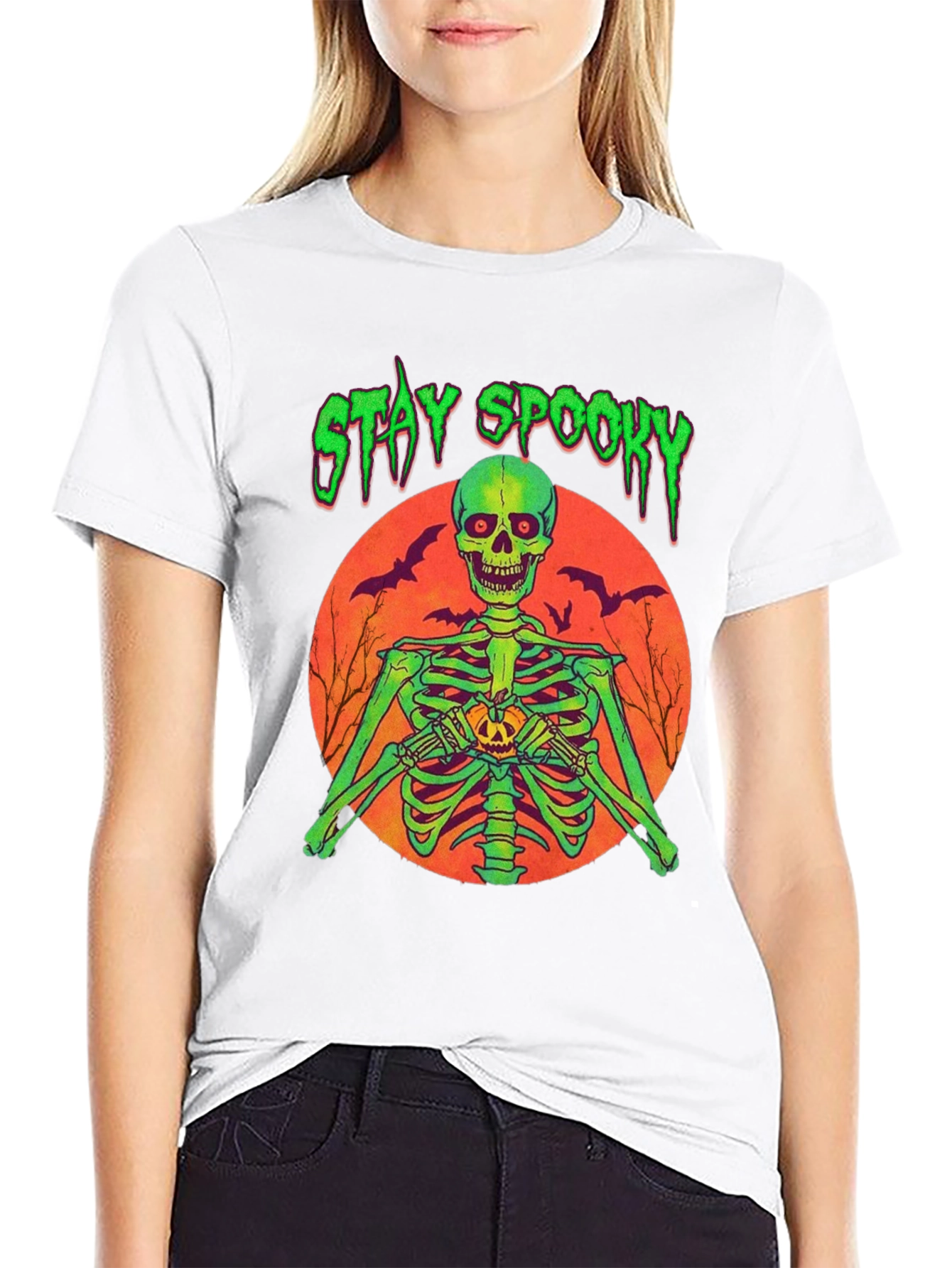 Stay Spooky Skeleton Graphic Tee
